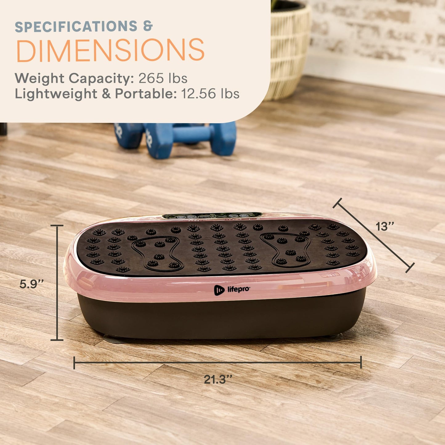Lifepro HexaPlate Lite Vibration Plate Exercise Machine with Magnetic Acupoints - Full Body Vibration Platform for Beginners and Recovery - Lymphatic Drainage Massager for Muscle Toning and Fitness