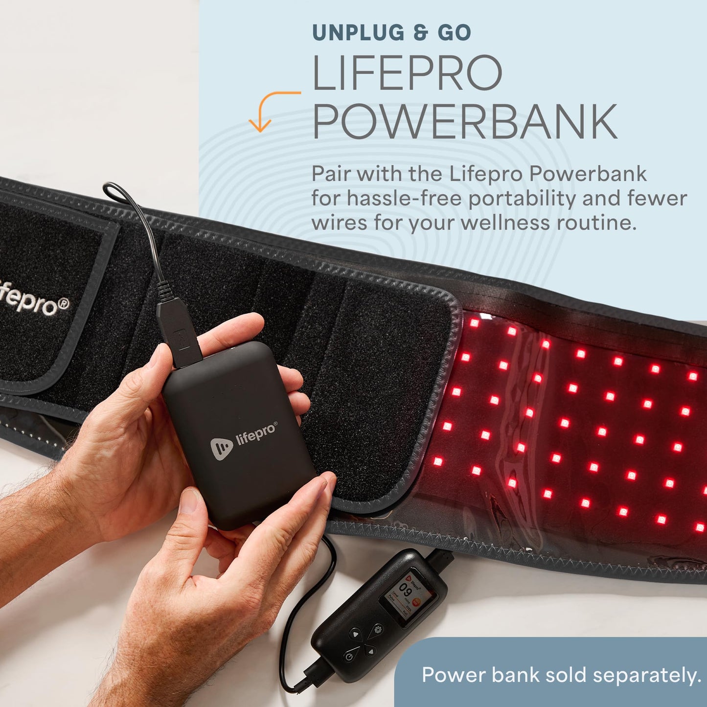 Lifepro Red Light Therapy Belt - Near Infrared Light Therapy & Red Light Therapy for Muscle Pain, Inflammation, Elbow Joint & Back Pain Relief - Infrared Therapy or Infrared Light Therapy - Medaid International