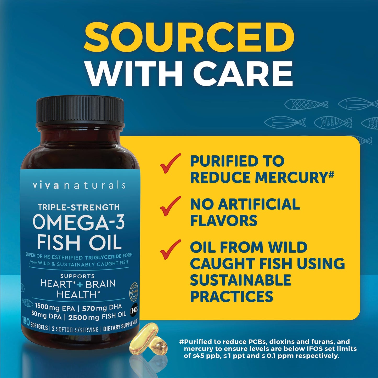 Triple Strength Omega 3 Fish Oil Supplement for Women and Men – 2500 mg High-Potency, Easy-to-Absorb Re-esterified Triglyceride Form, Pescatarian-Friendly DPA EPA DHA Omega 3 Supplement, 180 Softgels - Medaid International