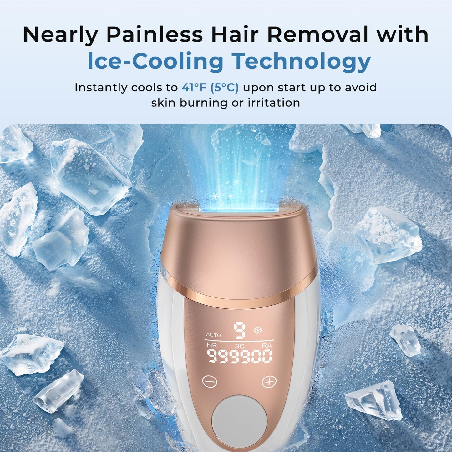 Laser Hair Removal for Women & Men - ZAIRUZ IPL Laser Hair Removal Device with Painless 5℃ Ice Cooling, 3 in 1 at-Home Permanent Hair Remover for Face, Body, Bikini - Medaid International