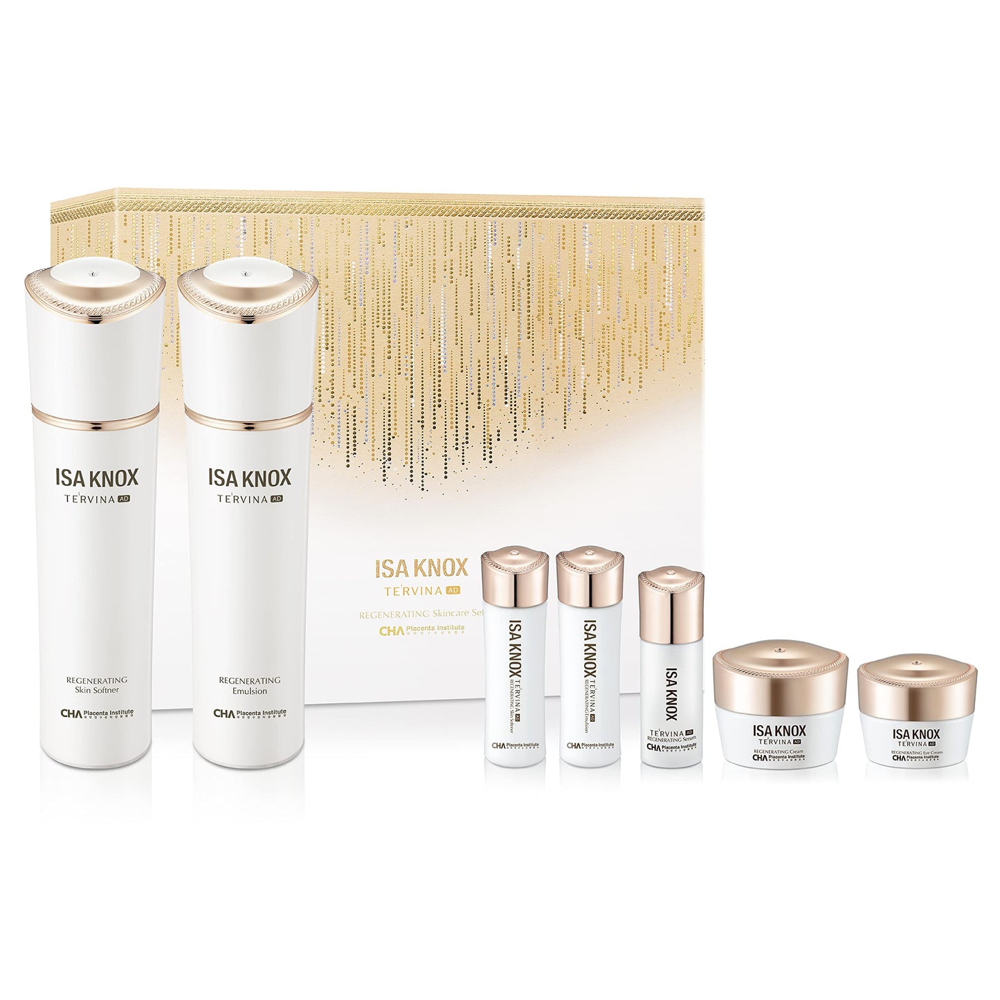 ISA KNOX TE'RVINA AD Regenerating Skincare Set (12.7fl oz) - Hydrating, Nourishing & Firming Toner & Moisturizer Set for Youthful and Radiant Skin, Placenta, Rose Absolute - Medaid International