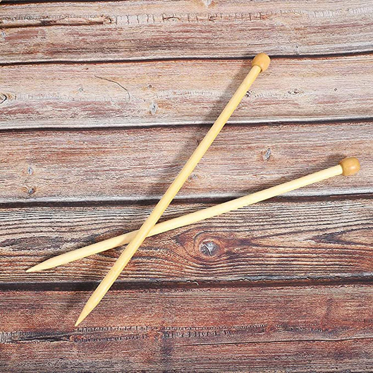 KASTWAVE Premium Portable Wooden Knitting Needles Set - 2Pcs 12mm Single Point Tools for Easy DIY Sweater & Scarf Crafting, Perfect for Beginners & Experts