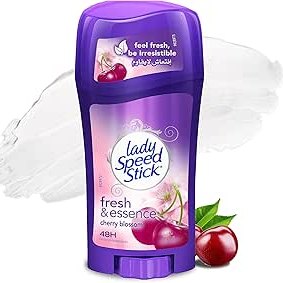 Lady Speed Stick Fresh Essence, Antiperspirant Deodorant, Cherry Blossom, 65G