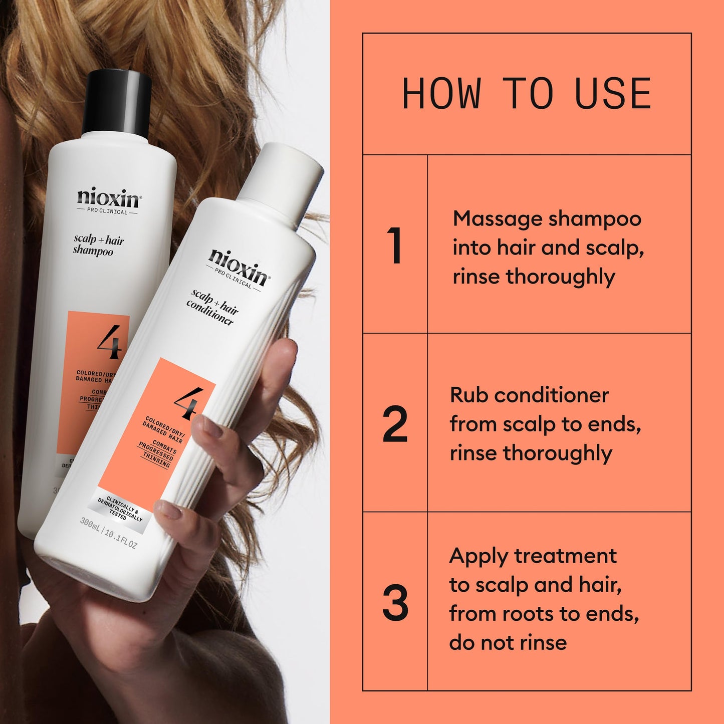Nioxin System Kit 4 + Thickening Spray, For Color Treated Hair with Progressed Thinning, Full Size (3 Month Supply) - Medaid International