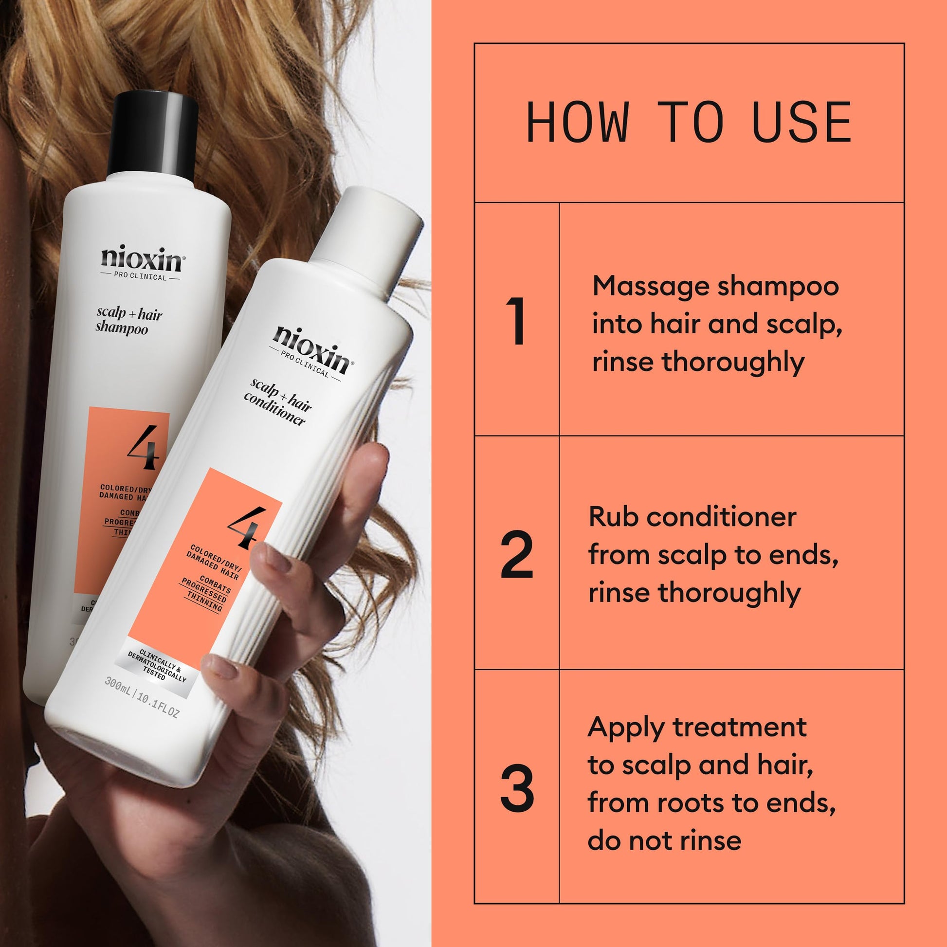 Nioxin System Kit 4 + Thickening Spray, For Color Treated Hair with Progressed Thinning, Full Size (3 Month Supply) - Medaid International