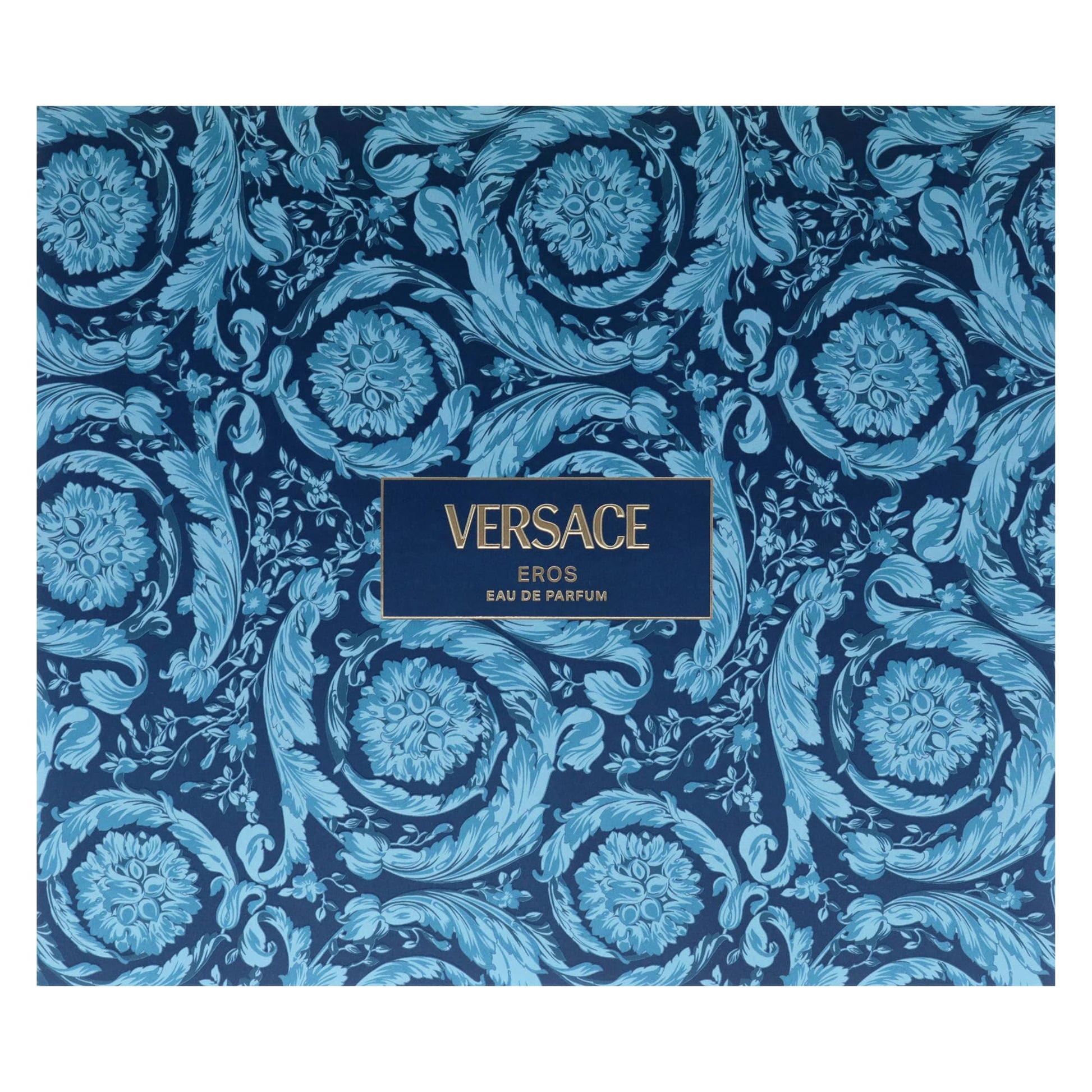 Versace Eros for Men 3 Pc Gift Set - 3.4oz EDP, 0.3oz Travel Spray, 5oz Shower Gel - Bold, Long-lasting Fragrance - Medaid International