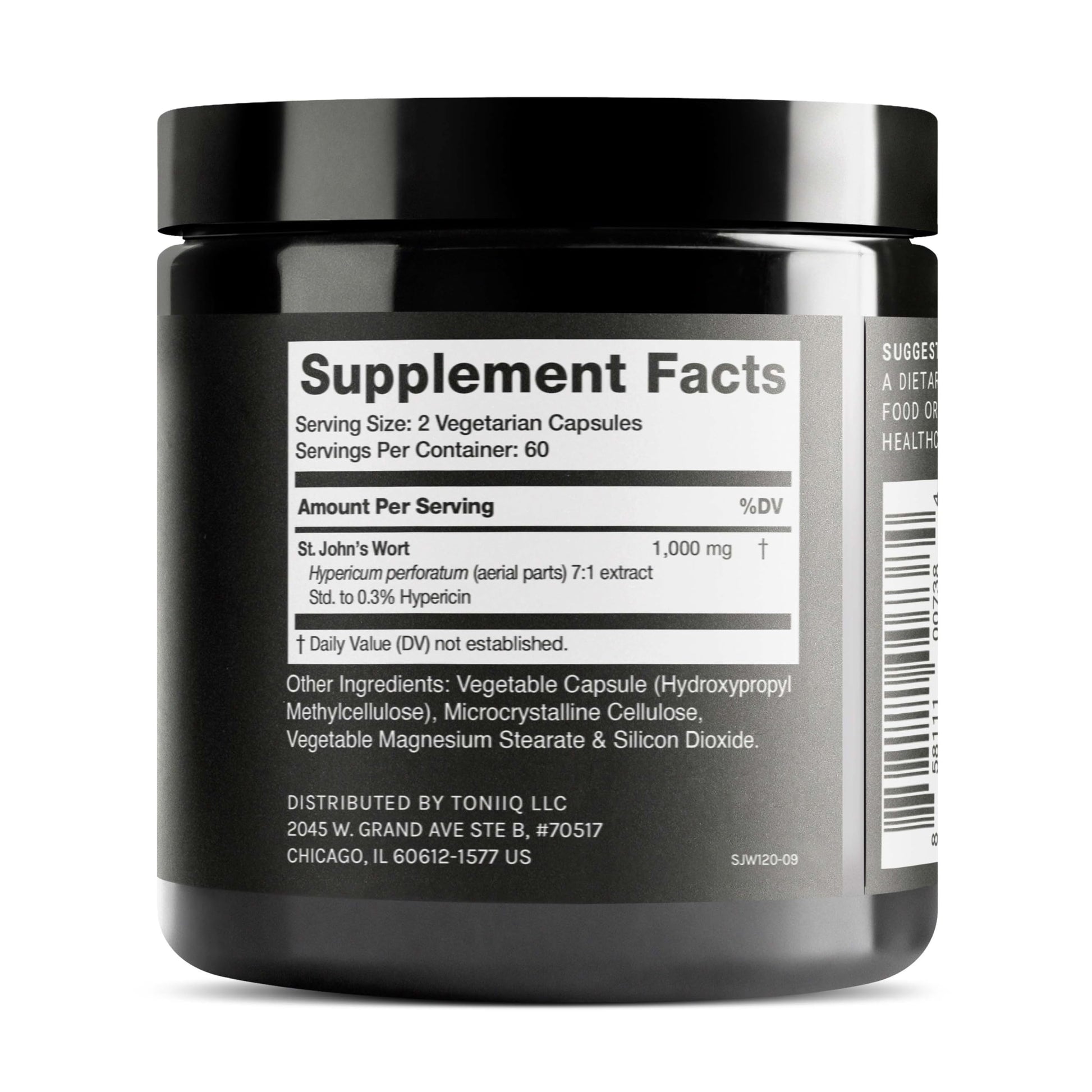 1,000mg Ultra High Strength St. John's Wort Capsules (Non-GMO) - 7X Concentrated Extract - 0.3% Hypericin - Highly Purified and Bioavailable - 120 Capsules - Medaid International