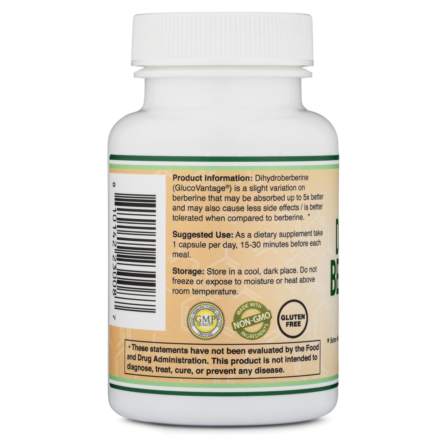 Dihydroberberine Supplement 100mg, 60 Capsules (Patented GlucoVantage Super Berberine, May be 5X More Effective Than Berberine with Less Side Effects) Third Party Tested, Vegan Safe by Double Wood - Medaid International