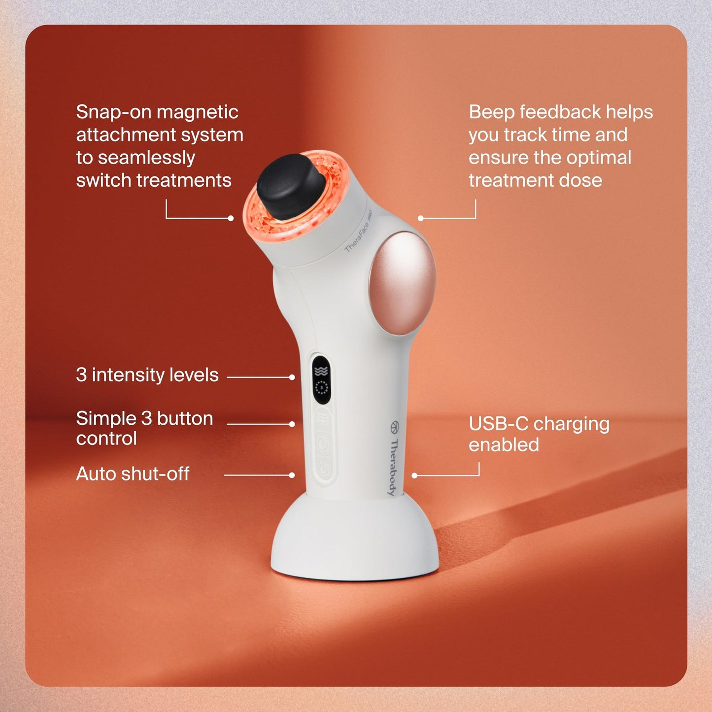 TheraFace Therabody TheraFace PRO - Microcurrent Facial Device, 8-in-1 Compact Face Massager&Facial Sculpting Tool with Light Therapy for Skin Tightening, Anti Wrinkle, Anti Aging & Skin Care (White) - Medaid International