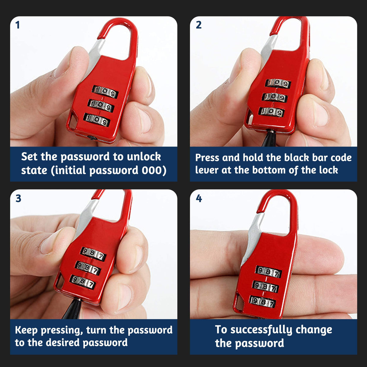 KASTWAVE Luggage Locks, KASTWAVE Password Travel Lock, 3 Digit Sliding Colour Combination Padlocks for Travel Bag Suitcases Backpacks Storage Cabinets (6 Colors)