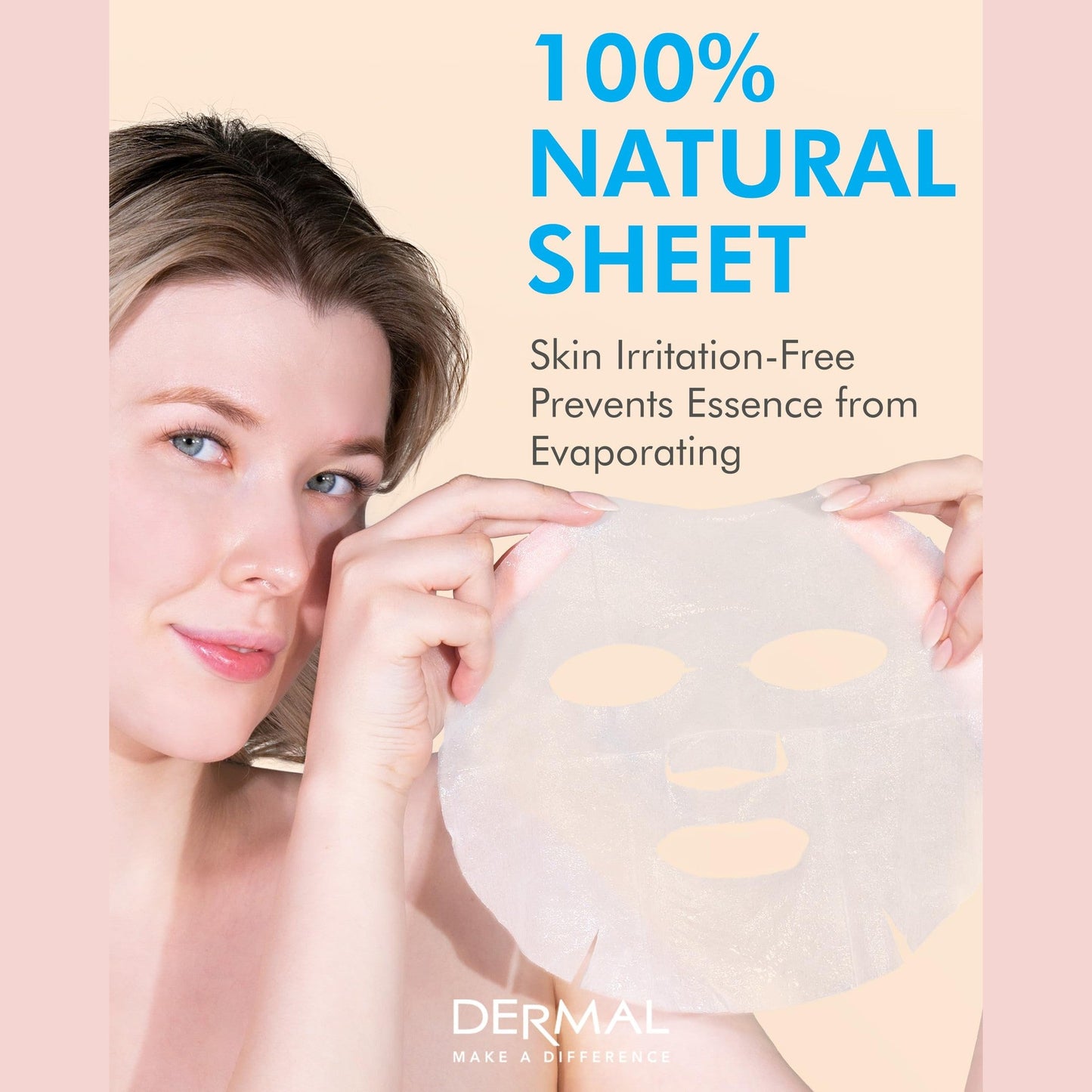 DERMAL White Collagen Essence Full Face Facial Mask Sheet 23g Pack of 10 - Medaid International