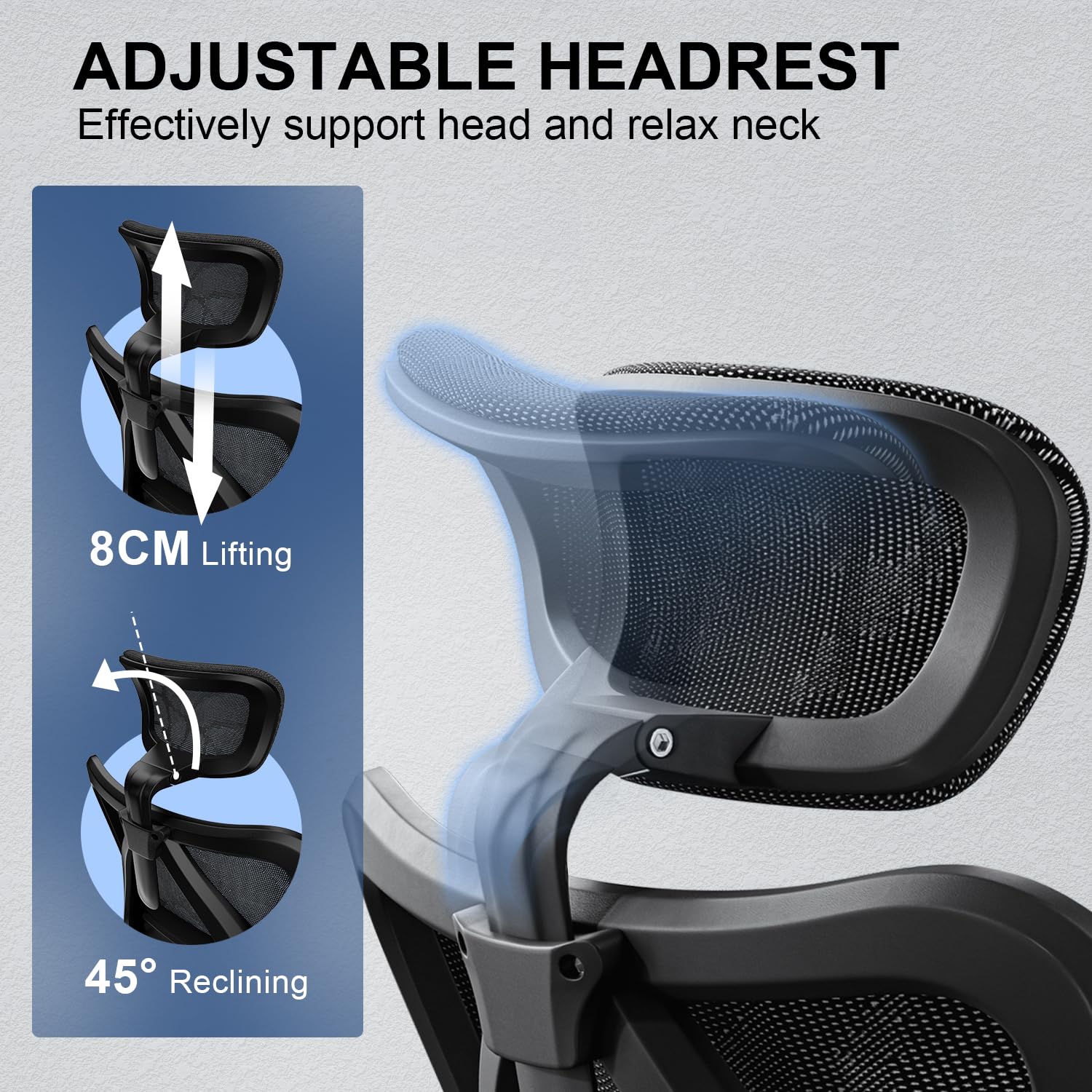 SIHOO M57 Ergonomic Office Chair with 3 Way Armrests Lumbar Support and Adjustable Headrest High Back with Tilt Function (Black) - Medaid International