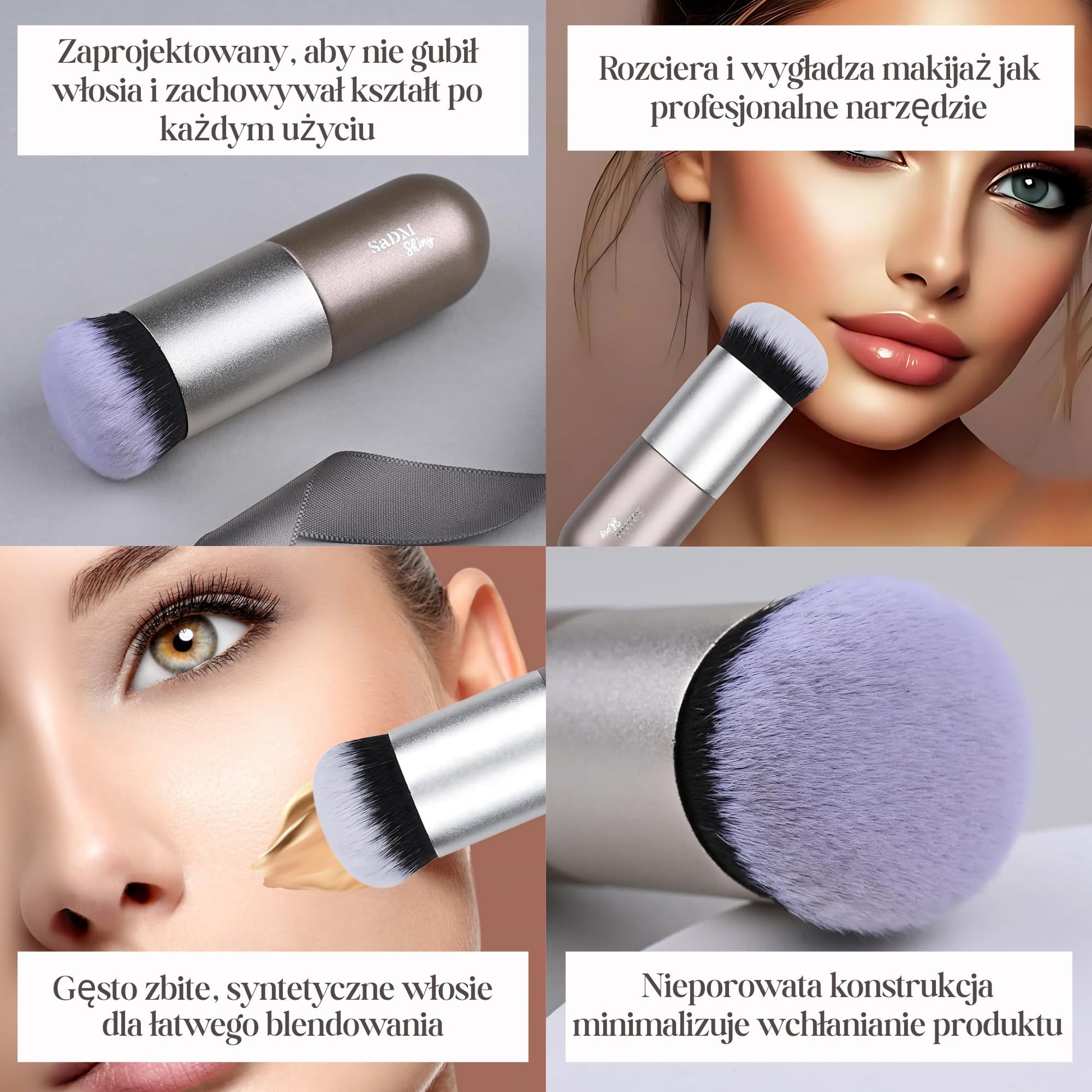 Kabuki Makeup Brush - Blender Brush for Powder, Cream, Liquid Foundation, Sunscreen, Blush Blending & Bronzer - Professional Make Up Brush - Full Face Makeup Brush - Vegan & Cruelty Free - Medaid International