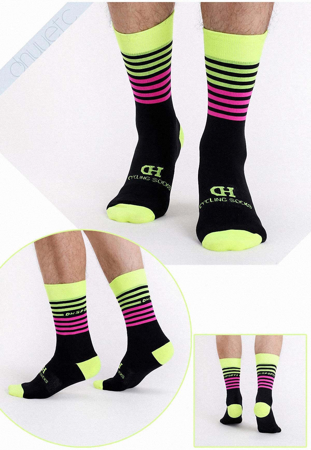 GuaziV Colorful Compression Cycling Socks for Men & Women - Perfect for Hiking, Running, Traveling, and Climbing L - Medaid International