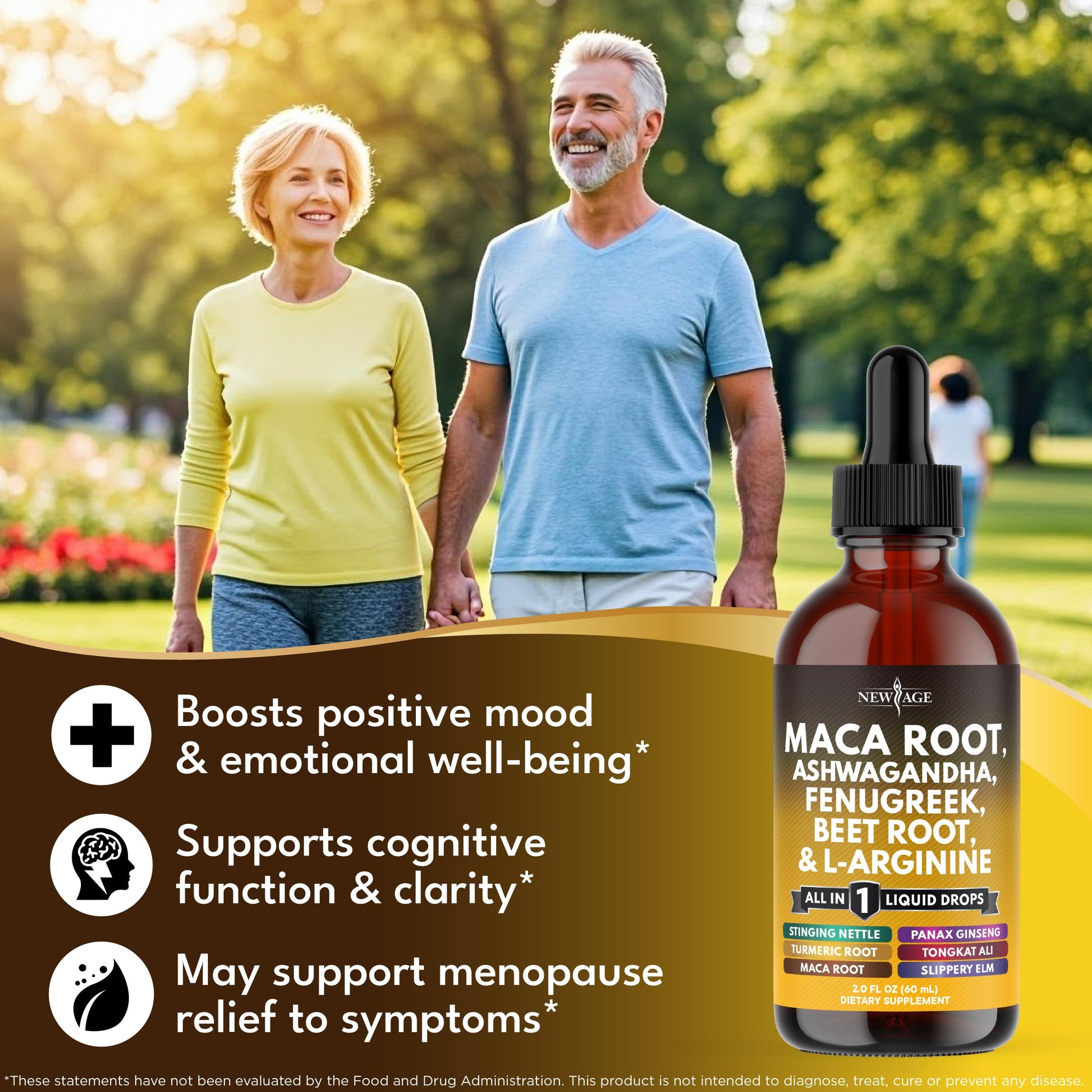 Organic Maca Root Liquid Drops with Ashwagandha, Nettle, Fenugreek, Beet Root and L-Arginine Liquid Multivitamin for Women and Men - 4oz - Medaid International