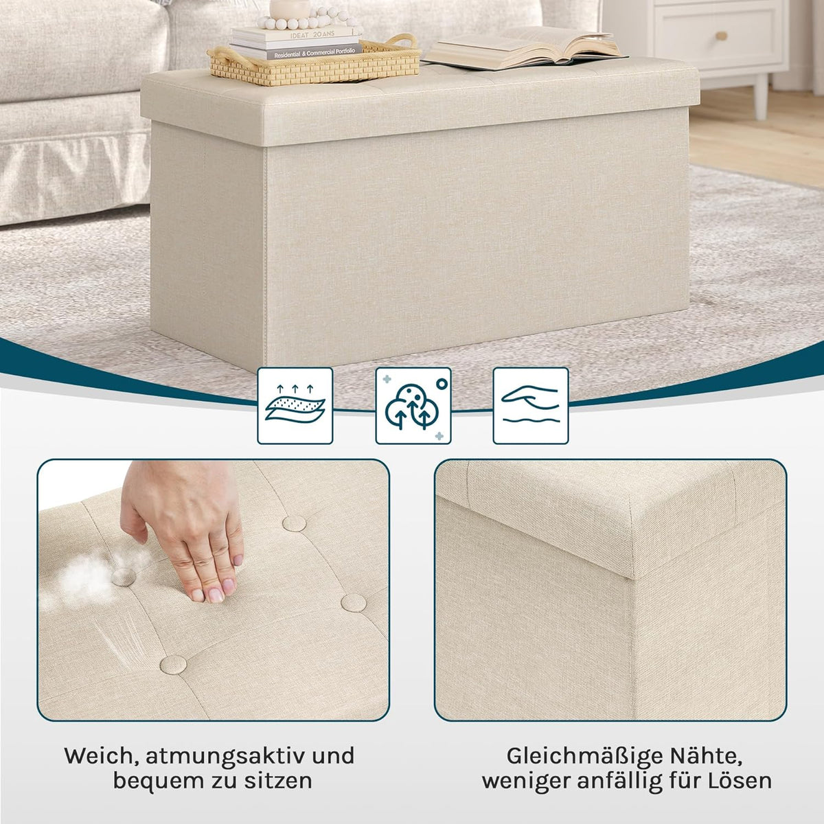 WOLTU Footstool Storage bench (SH32CM)