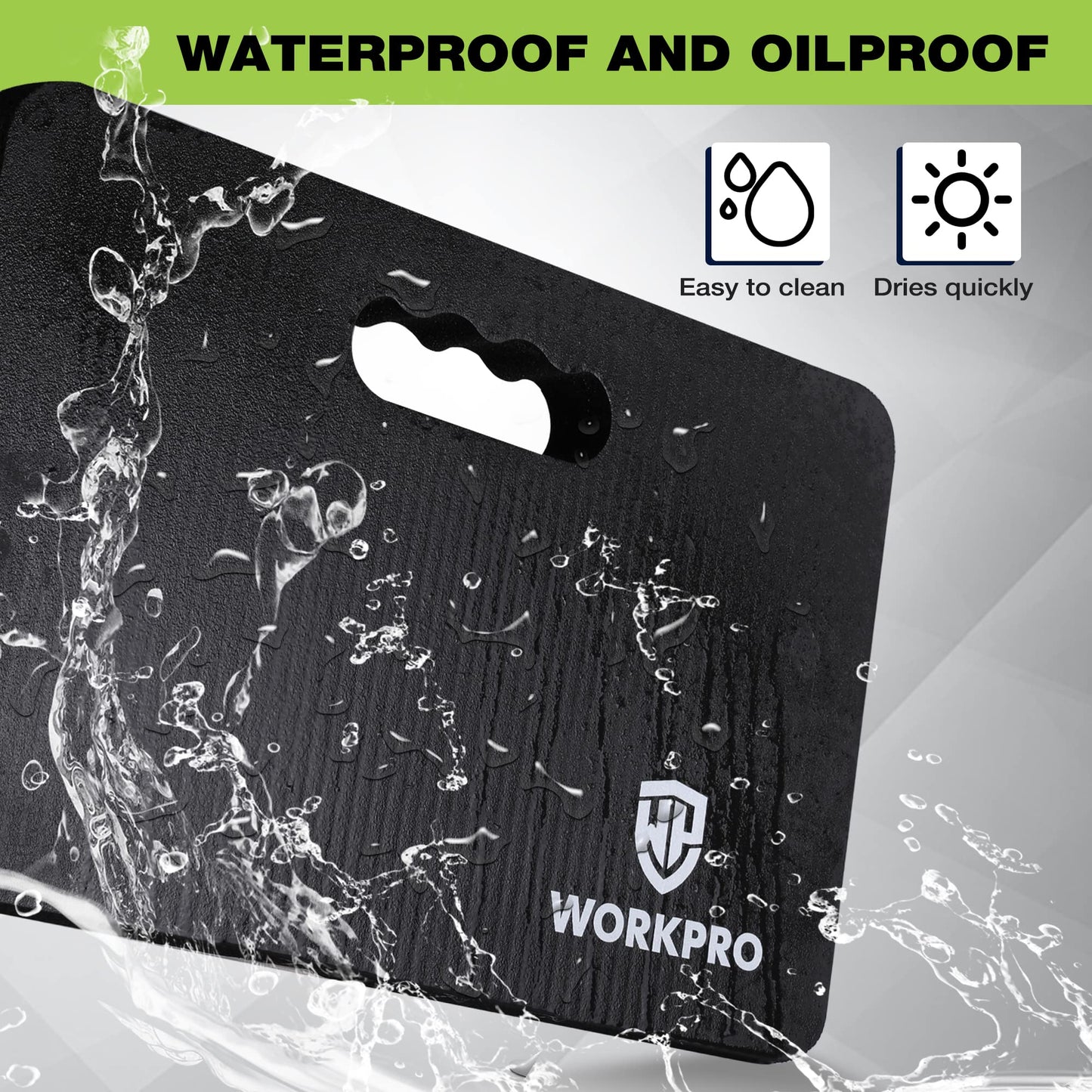WORKPRO Extra Thick Kneeling Pad, Soft Foam Cushioning for Knee, Large Foam Kneeler Mat for Gardening, Bathing Baby, Workout Supplies, 17.5 x 11 x 1.5 in, Black - Medaid International