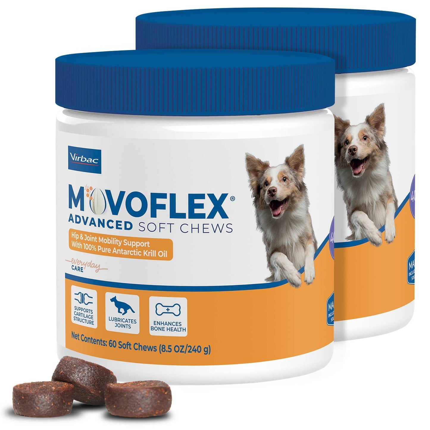 MOVOFLEX Advanced Soft Chews Hip and Joint Support Supplement for Medium Dogs 120 Count by Virbac