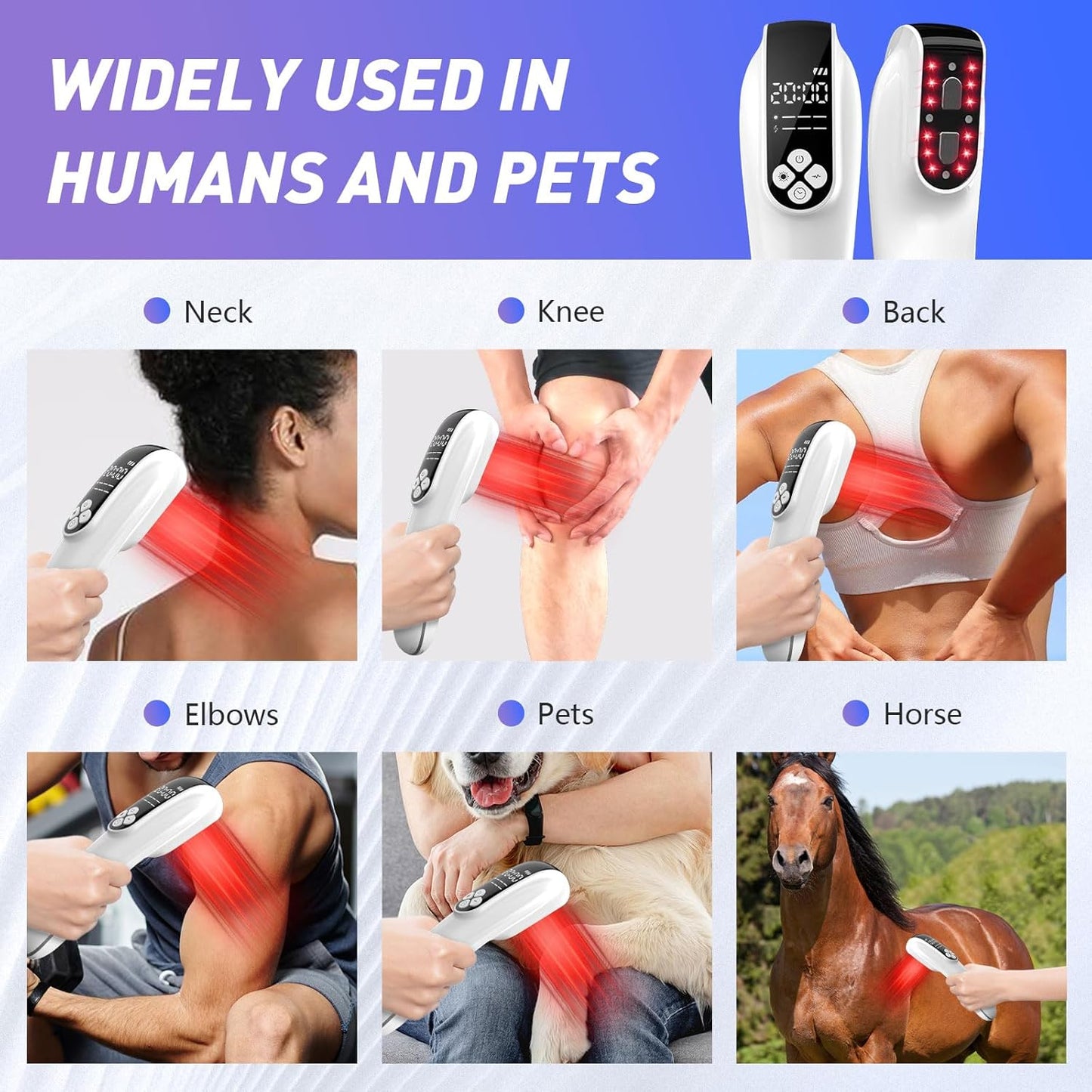 KTS Infrared Red Light Therapy Device for Dogs and Humans, Laser Therapy Devices with Straps for Muscle and Joint Pain Relief, Models:HD-Cure (White) - Medaid International