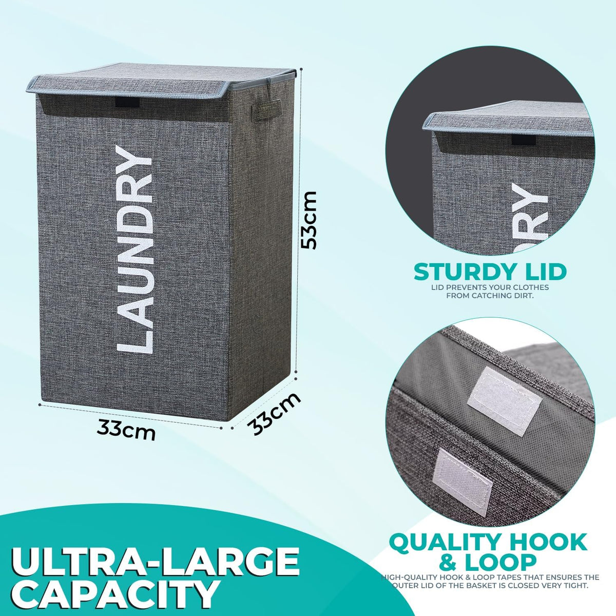 Collapsible Laundry Basket with Lid