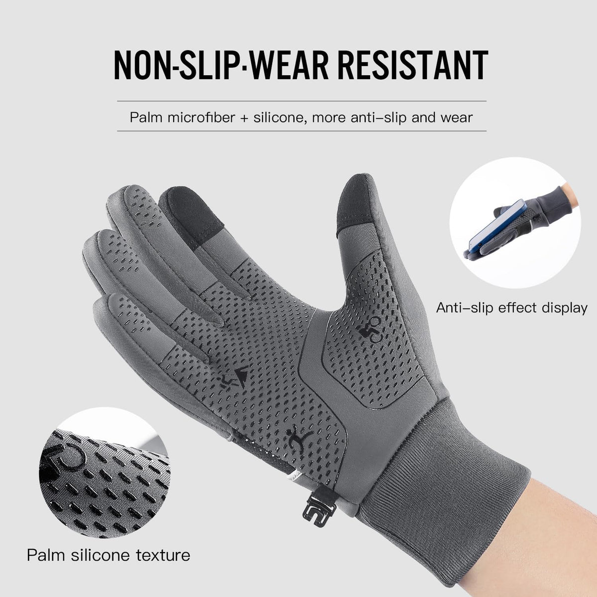 KASTWAVE Winter Gloves - Waterproof, Thermal, Touchscreen Friendly for Outdoor Sports, Running, Biking, and Driving - Unisex Design for Men and Women