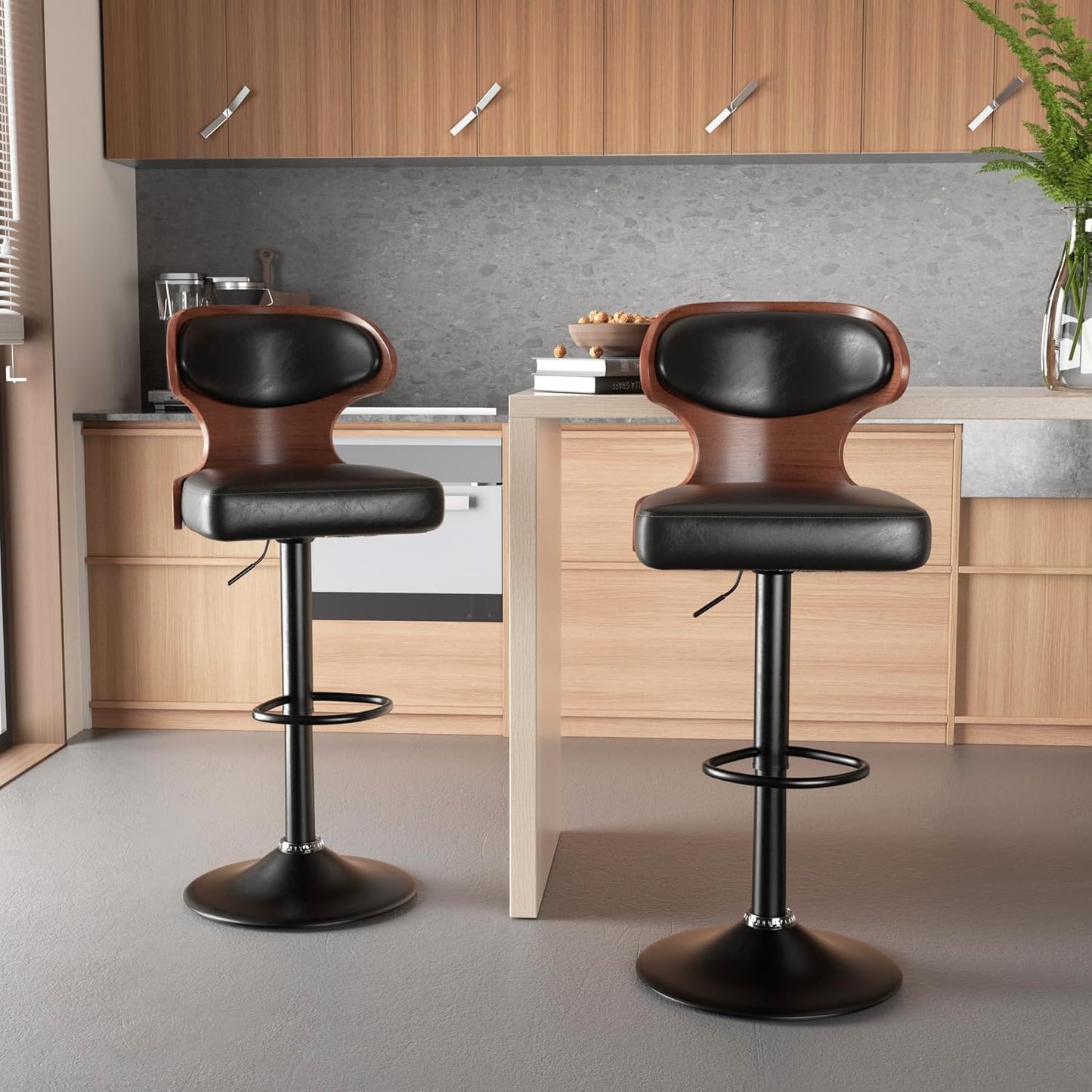 Set of 2 Adjustable Height Bar Stools