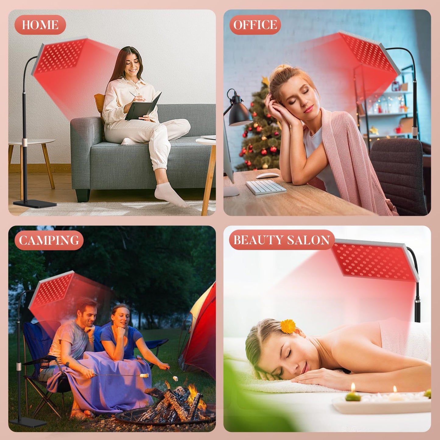 Red Light Therapy for Body: Infrared Light Therapy Panel Lamp with Stand, 660nm Deep Red and 850nm Near Infrared LED Device at Home for Face and Body - Medaid International