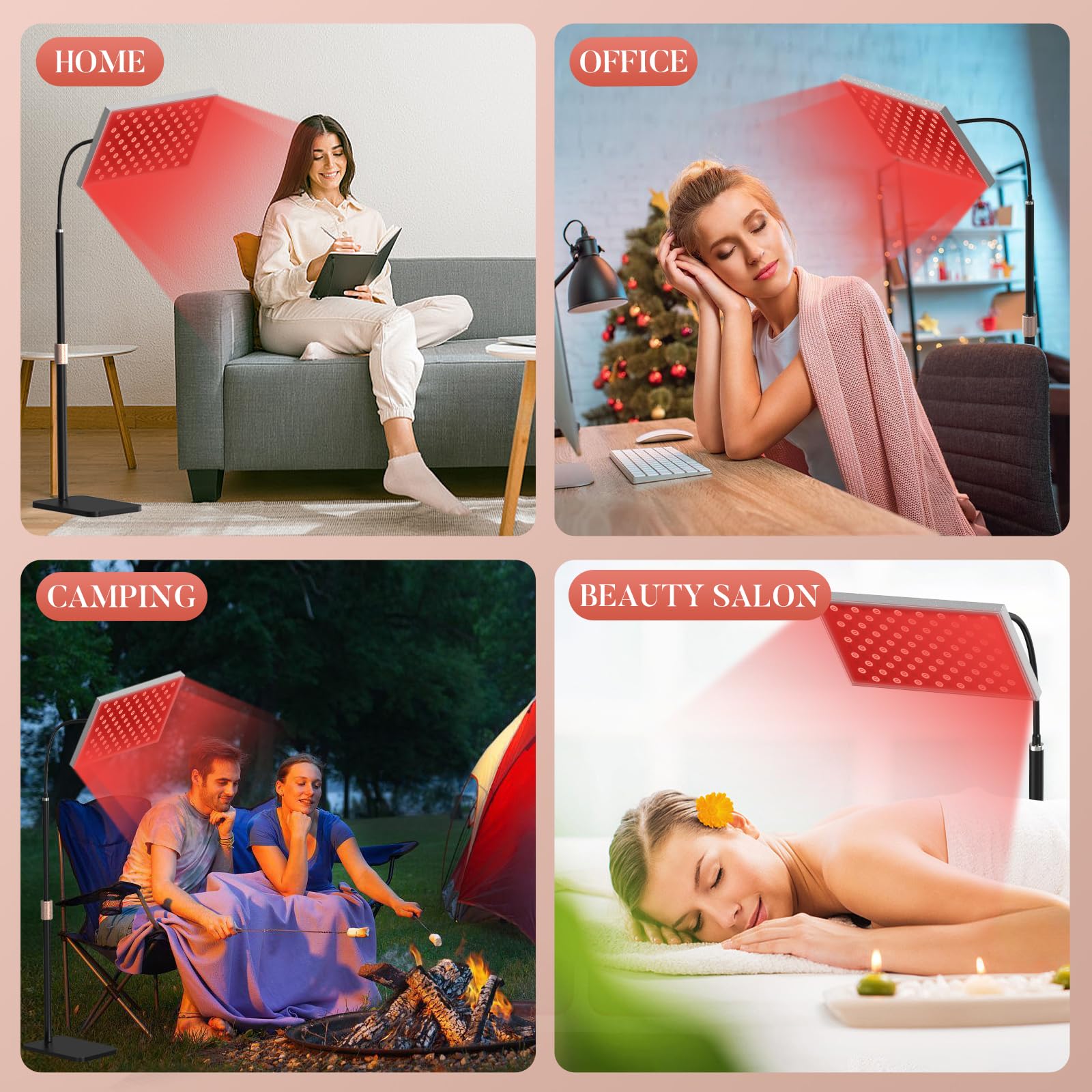 Red Light Therapy for Body: Infrared Light Therapy Panel Lamp with Stand, 660nm Deep Red and 850nm Near Infrared LED Device at Home for Face and Body - Medaid International