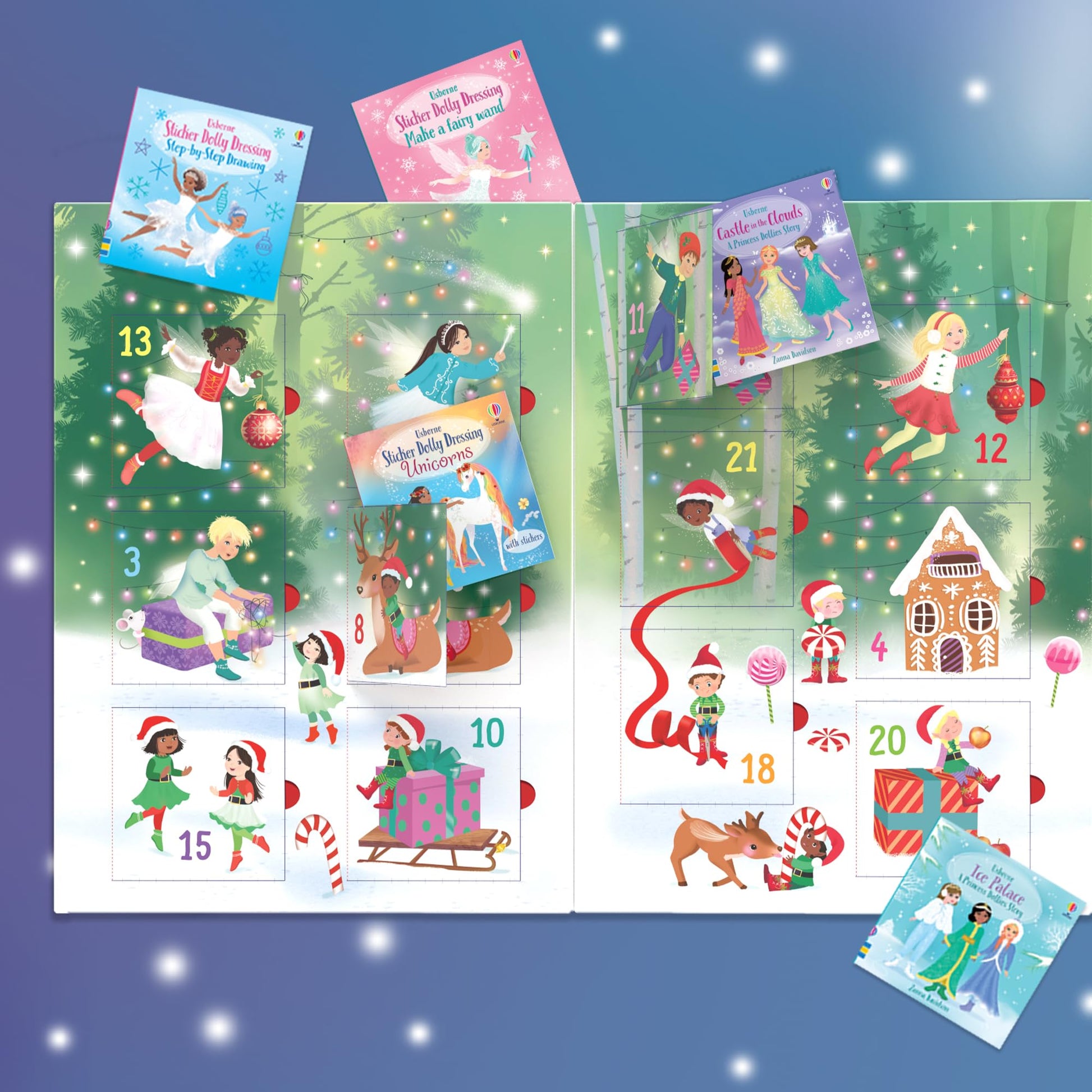 Sticker Dolly Dressing Advent Calendar: A Festive Advent Calendar Collection of Dress Up Sticker Dolls, Puzzles, and other Activity Books - Medaid International