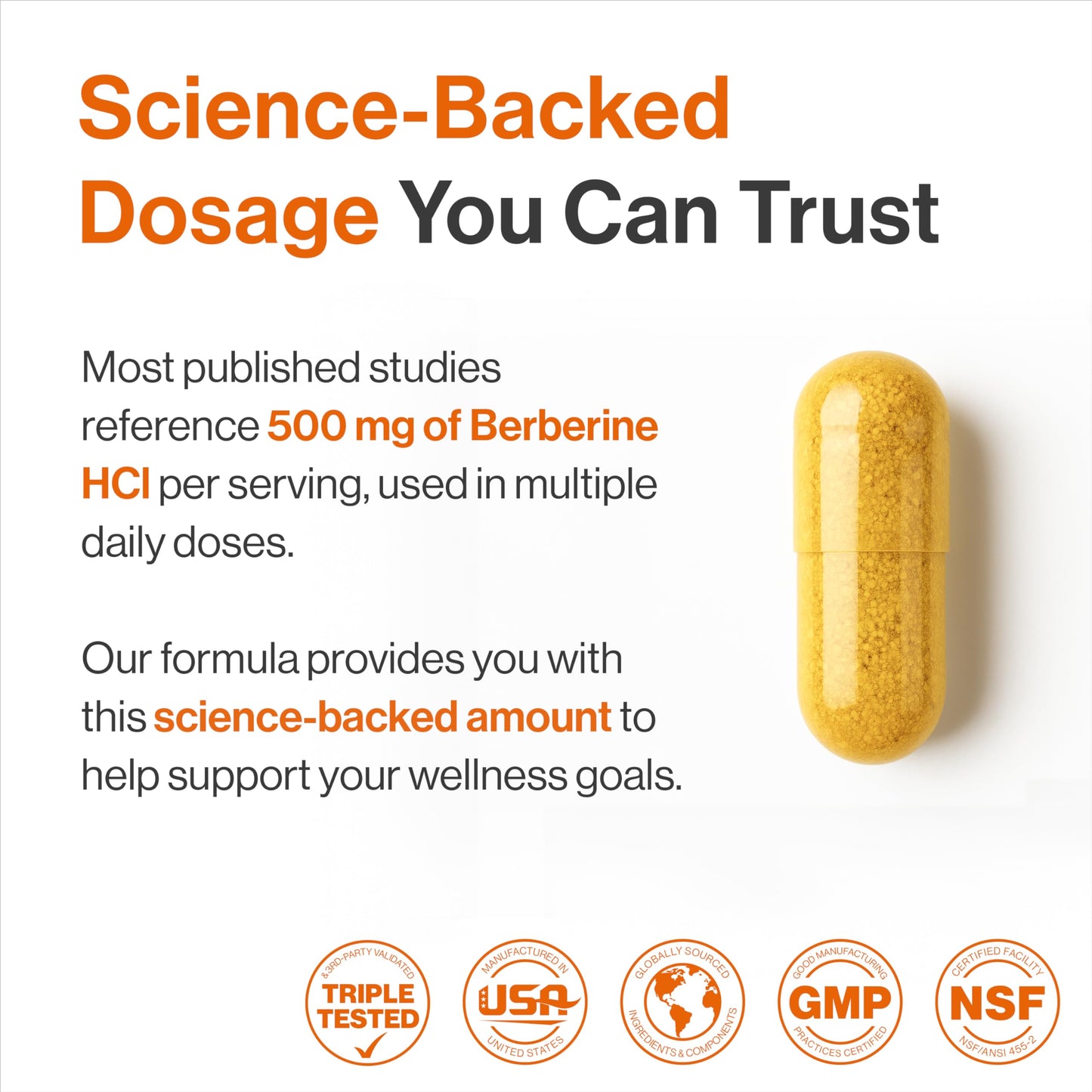 Clean Label Berberine, Ultra High Strength Berberine Supplement 100x More Concentrated | 98% Berberine HCl, Highest Purity in US | 500mg Capsules | Triple Tested | Made in USA, cGMP Certified - Medaid International