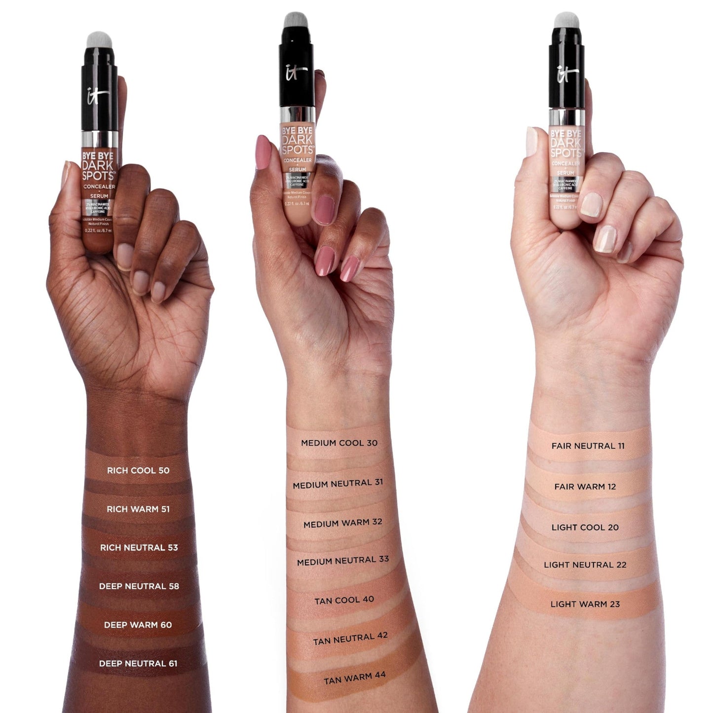 IT Cosmetics Bye Bye Dark Spots Concealer + Brightening Serum – 2% Niacinamide, Hyaluronic Acid & Caffeine - Medium Coverage, Natural Finish, All Skin Types – 31 Medium Neutral, 0.22 fl. oz - Medaid International