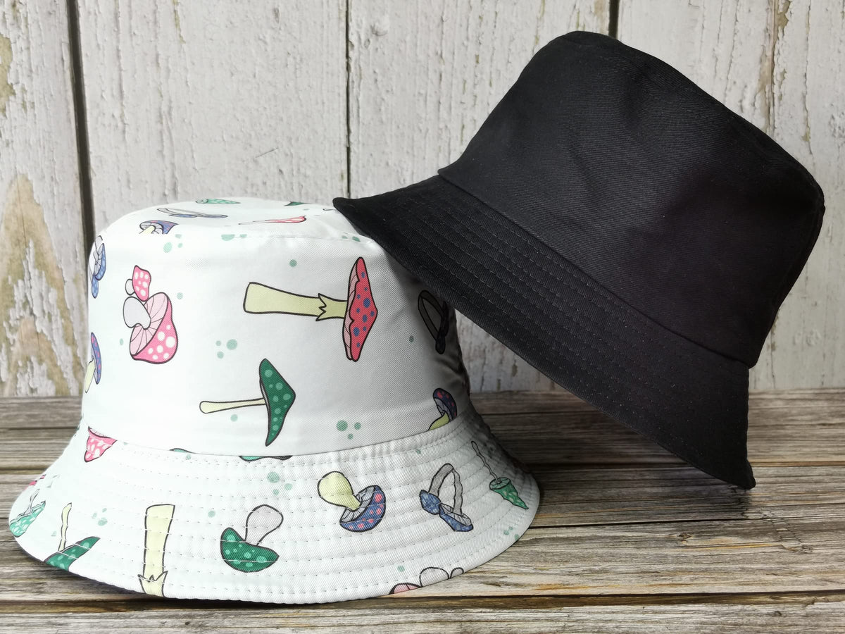 KASTWAVE Bucket Hat, Fashion Mushroom Pattern Hat, Reversible Summer Sun Cap for Women Men Outdoor Travel