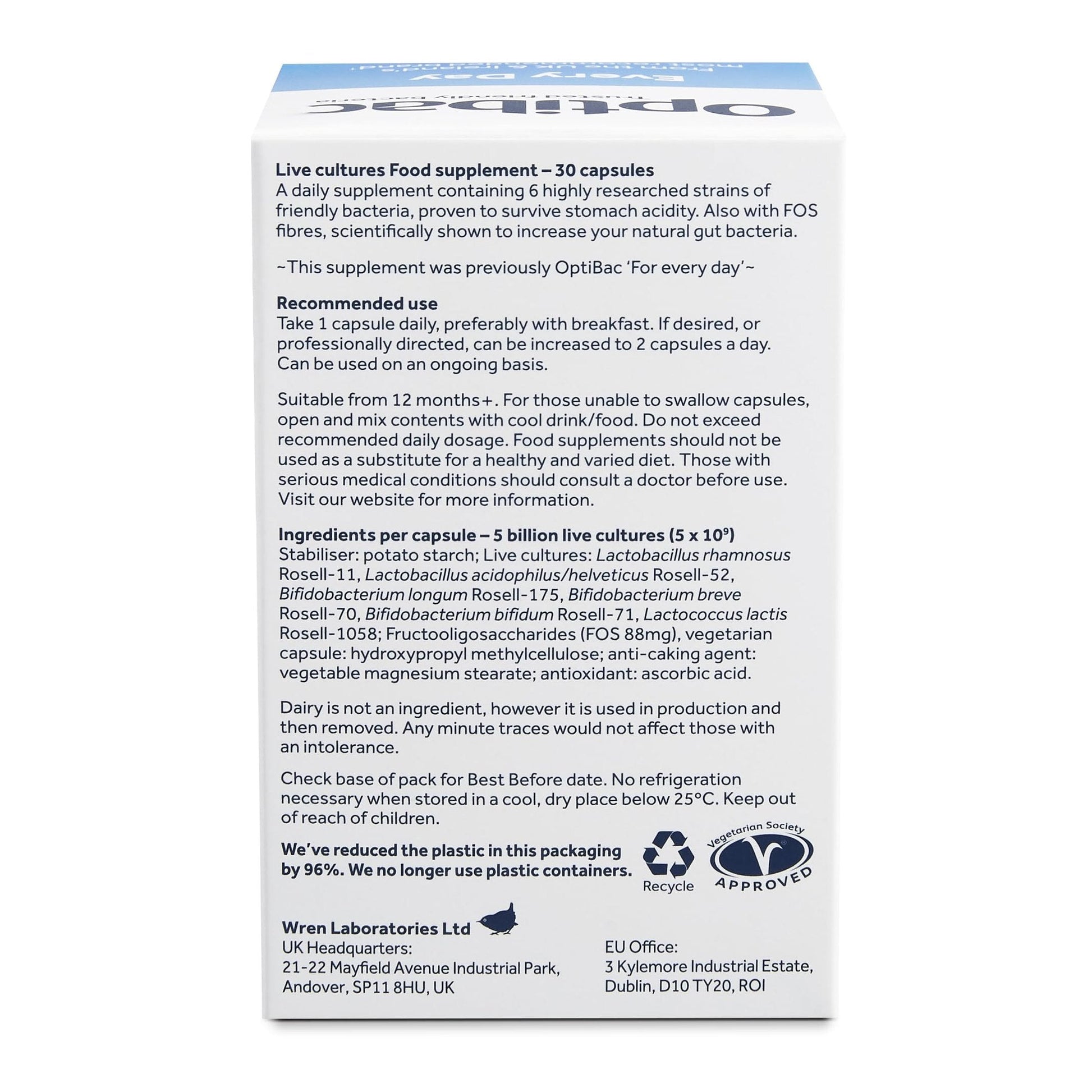 Optibac Probiotics for Daily Wellbeing - Pack of 30 Capsules - Medaid International