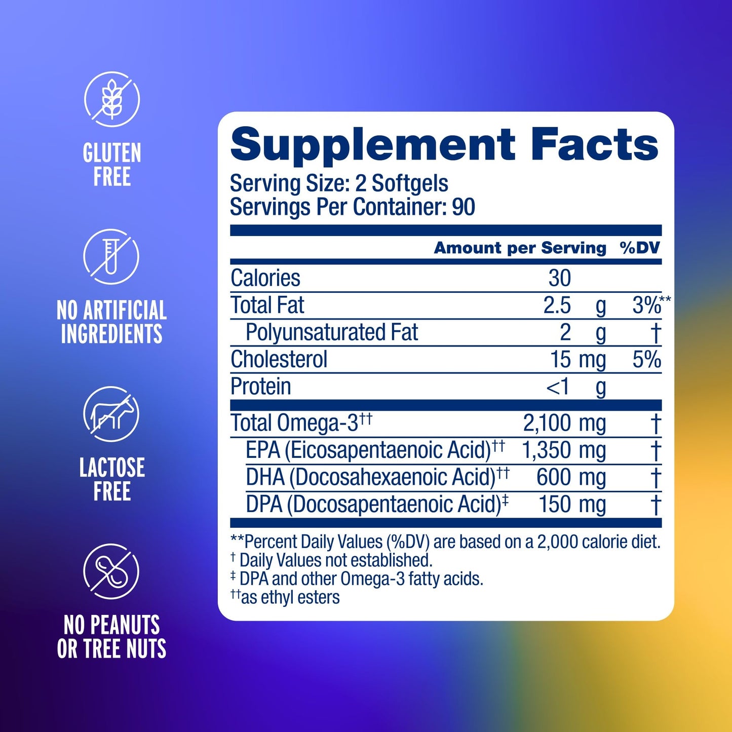 Oceanblue Professional Omega-3 2100 – 180 ct – Triple Strength Burpless Fish Oil Supplement with High-Potency EPA, DHA, DPA – Wild-Caught – Orange Flavor (90 Servings) - Medaid International
