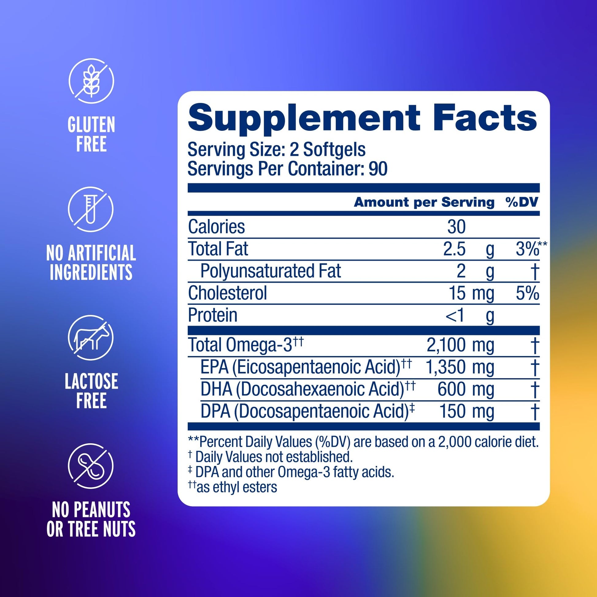 Oceanblue Professional Omega-3 2100 – 180 ct – Triple Strength Burpless Fish Oil Supplement with High-Potency EPA, DHA, DPA – Wild-Caught – Orange Flavor (90 Servings) - Medaid International