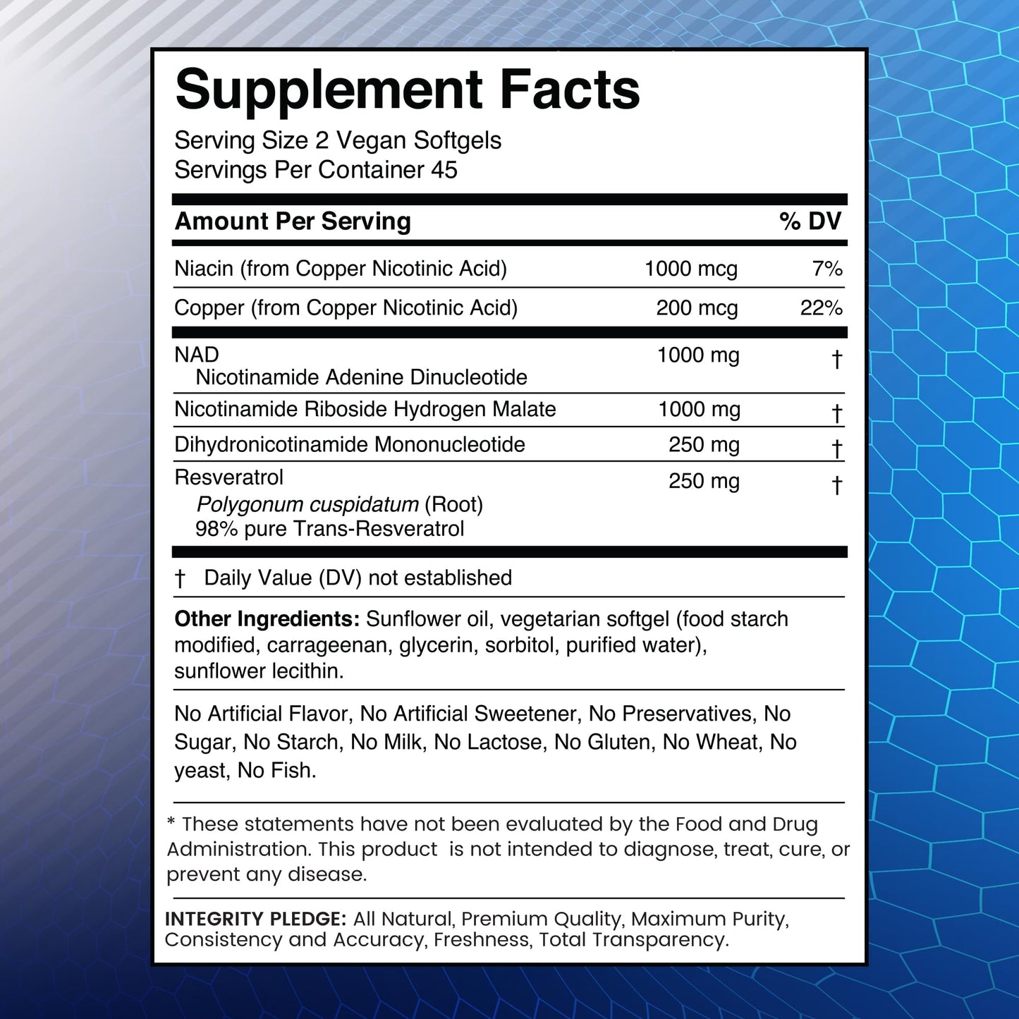 WELLNESS LABSRX Liposomal NAD+ Supplement - Third-Party Tested NAD Softgels Nicotinamide Riboside Resveratrol - 2500mg Liposomal NAD Supplements for Women - Longevity Support - Made in USA - Medaid International