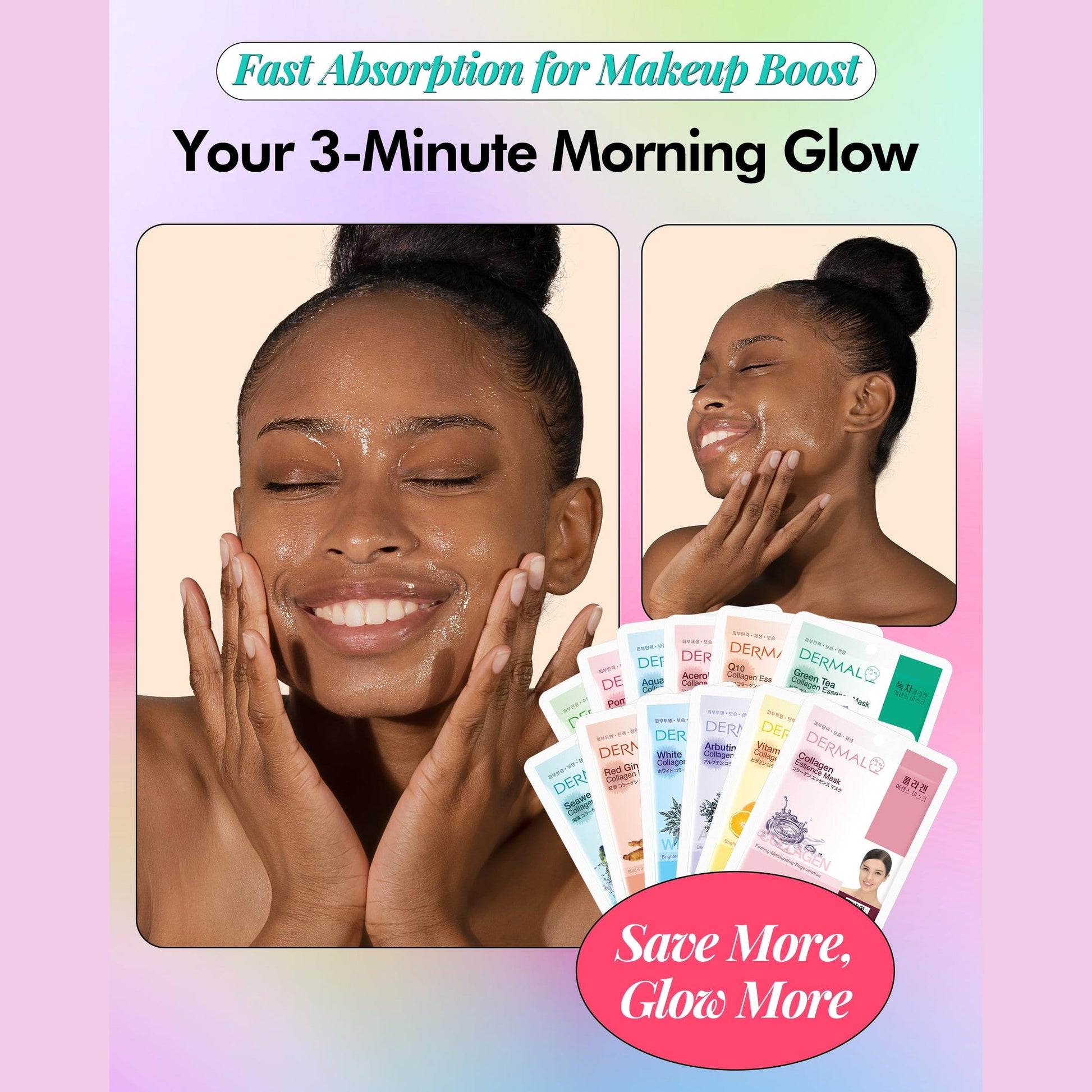 DERMAL Made in Korea Facial Mask – 20+ Years of Trusted K-Beauty, Premium Quality vs. Generic Chinese Masks, Best Value Sheet Mask for Daily Skincare – 16 Combo Pack A - Medaid International