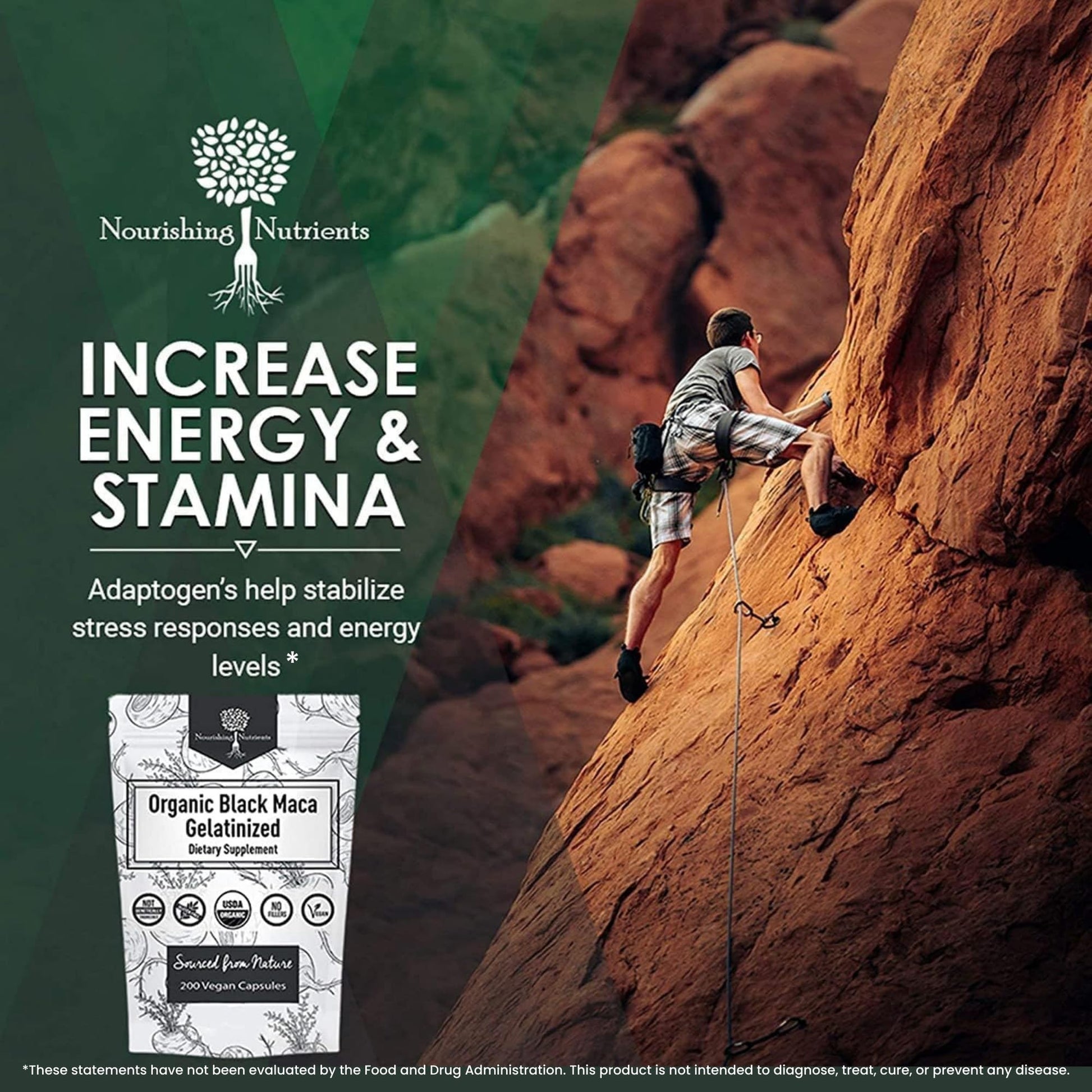 Organic Gelatinized Black Maca – 3X Stronger 200 Capsules for Men & Women, Natural Energy Supplement for Focus, Performance, Stamina & Endurance, Mood Enhancement and Stability, Mental Clarity 1000mg - Medaid International
