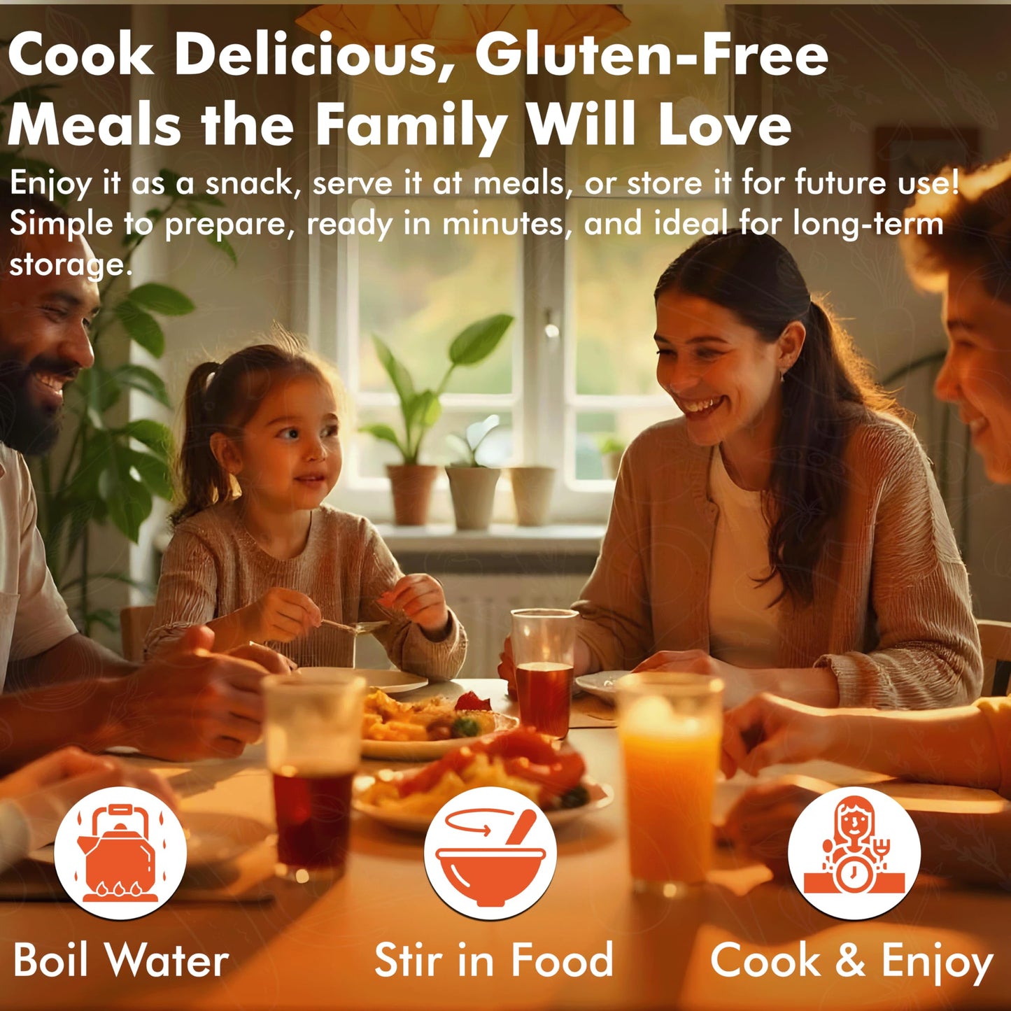 Numanna No-Gluten Family Pack Bucket – 126 Servings, 20 lbs | 25-Year Shelf Life | 1-Month Non-Perishable Meal Kit | Emergency Food Supply, Everyday Use, Quick-Prep Survival Meals | Made in USA | Pack of 1