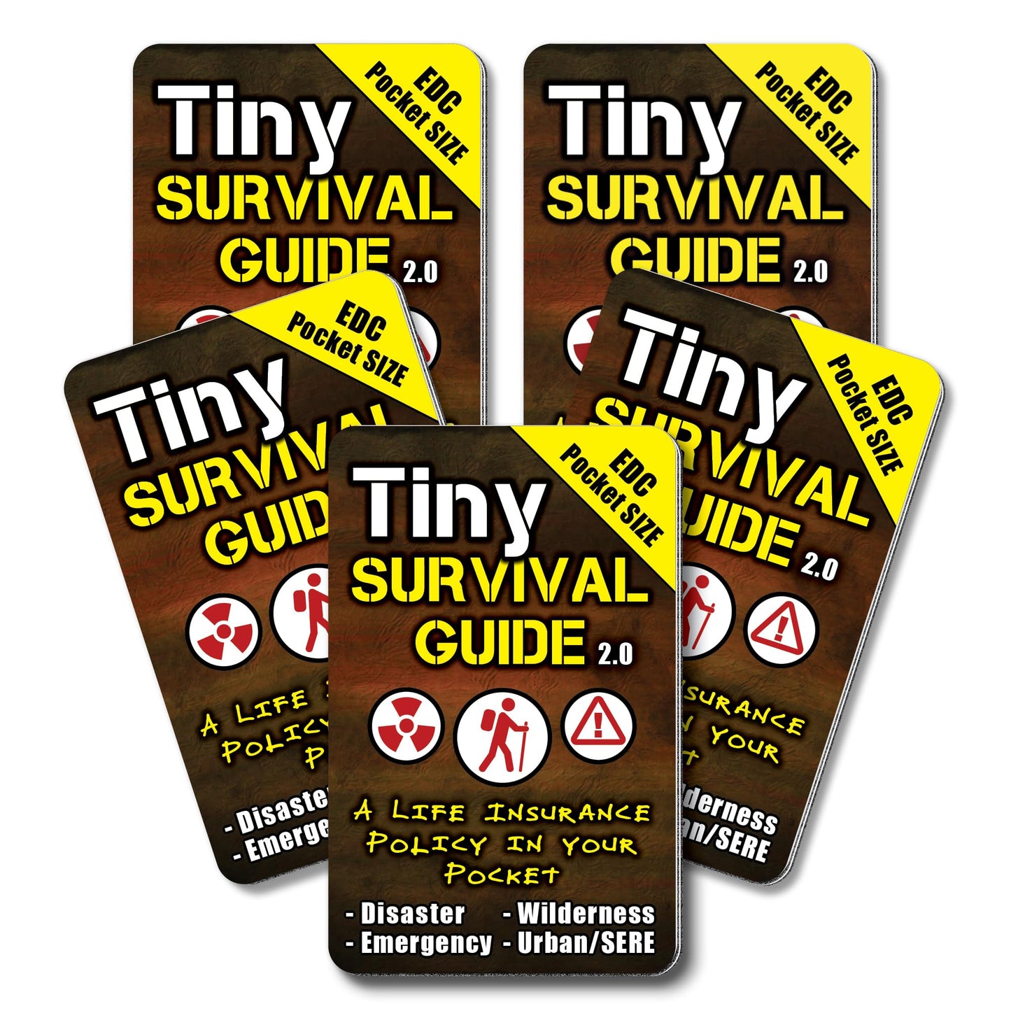 Tiny Survival Guide: A Life Insurance Policy in Your Pocket - The Ultimate “Survive Anything” Everyday Carry: Emergency, Disaster Preparedness Micro-Guide, 5-Pack