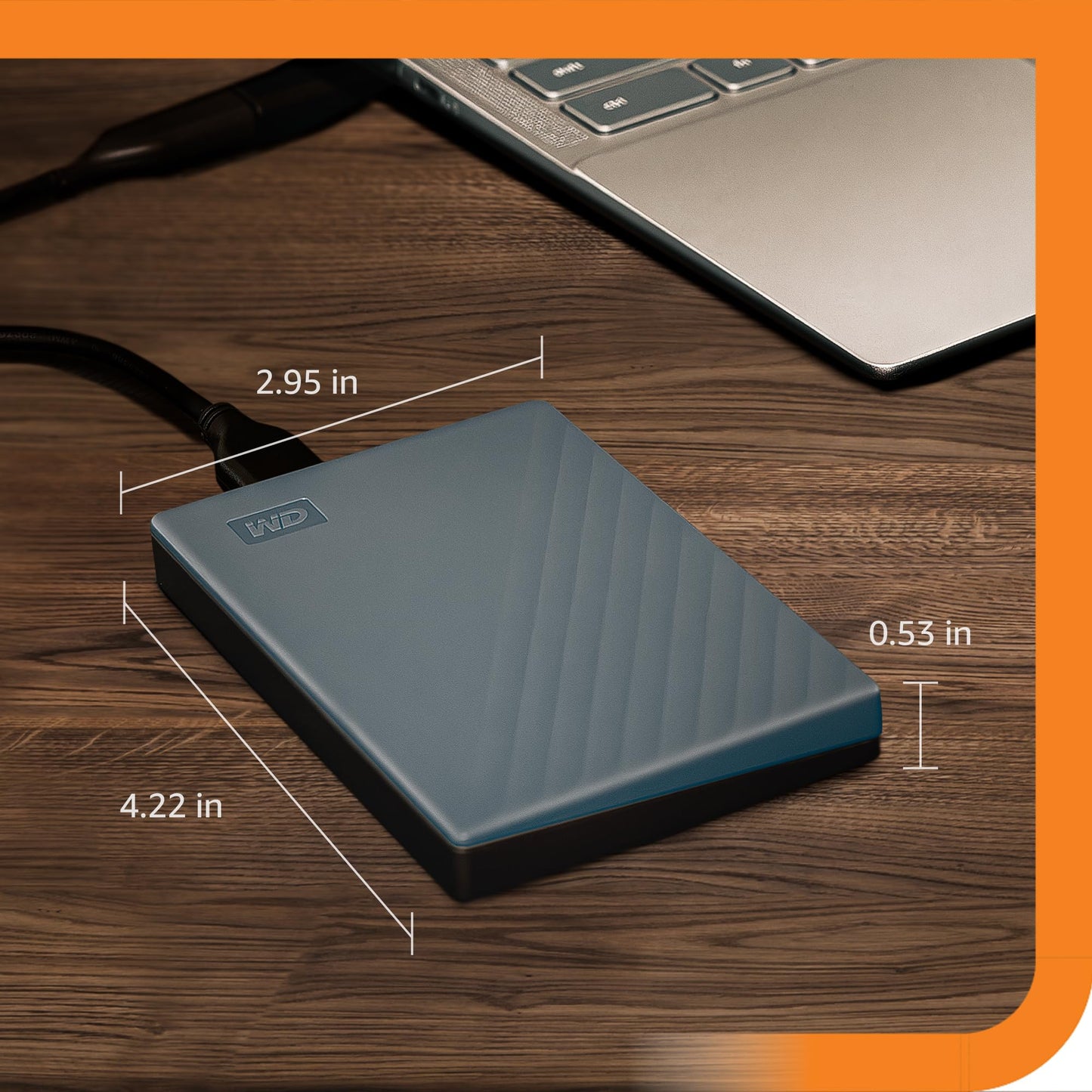 WD 2TB My Passport Portable Hard Drive, Works with USB-C and USB-A, Windows PC, Mac, Chromebook, Gaming Consoles, and Mobile Devices, Backup Software and Password Protection - WDBWML0020BGY-WESN - Medaid International