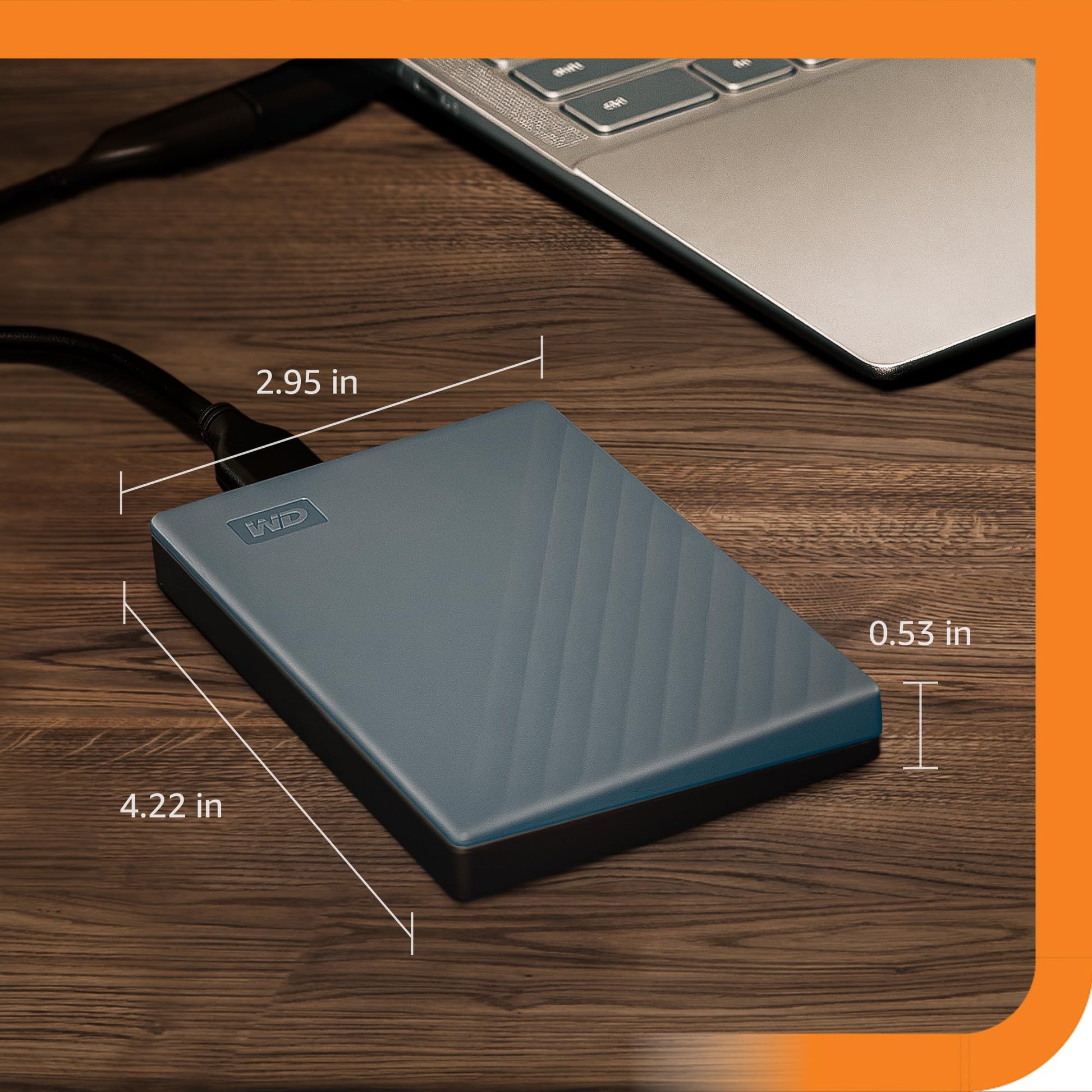 WD 2TB My Passport Portable Hard Drive, Works with USB-C and USB-A, Windows PC, Mac, Chromebook, Gaming Consoles, and Mobile Devices, Backup Software and Password Protection - WDBWML0020BGY-WESN - Medaid International