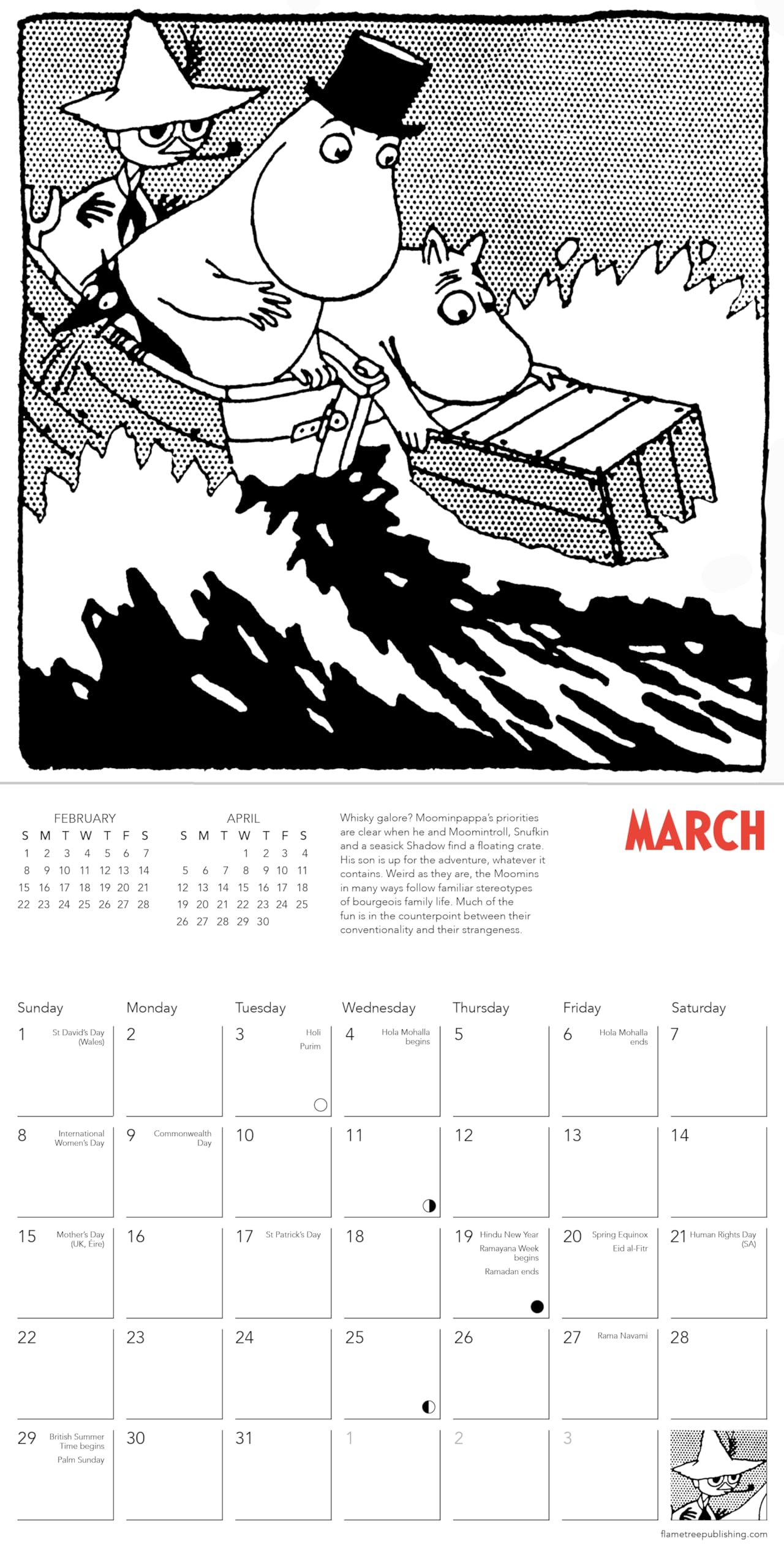 Moomin Mini Wall Calendar 2026 (Art Calendar) - Medaid International