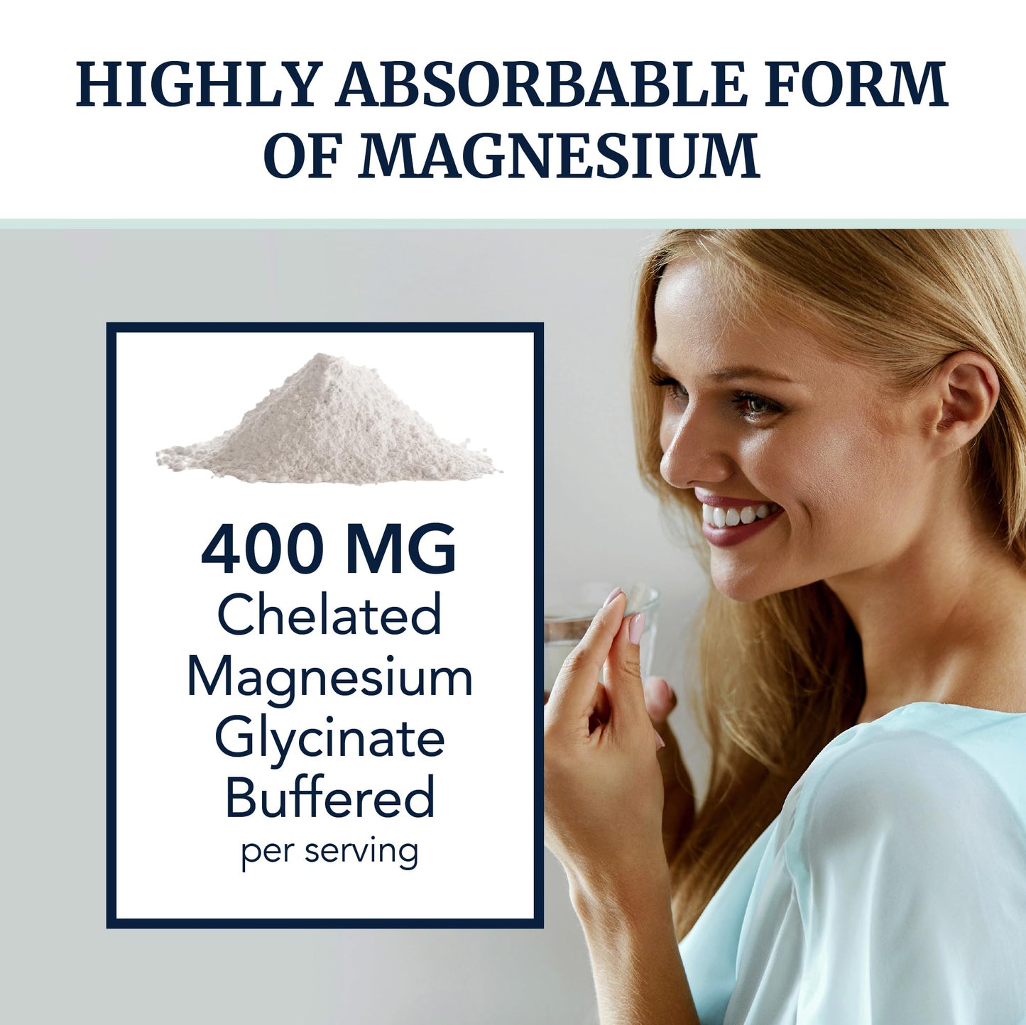 Magnesium Glycinate 400mg | High Absorption Formula for Sleep, Calm, Muscle Relaxation, Heart, Bone & Nerve Support for Women & Men | Chelated Magnesium Glycinate Supplement | 120 Ct (2 Month Supply) - Medaid International