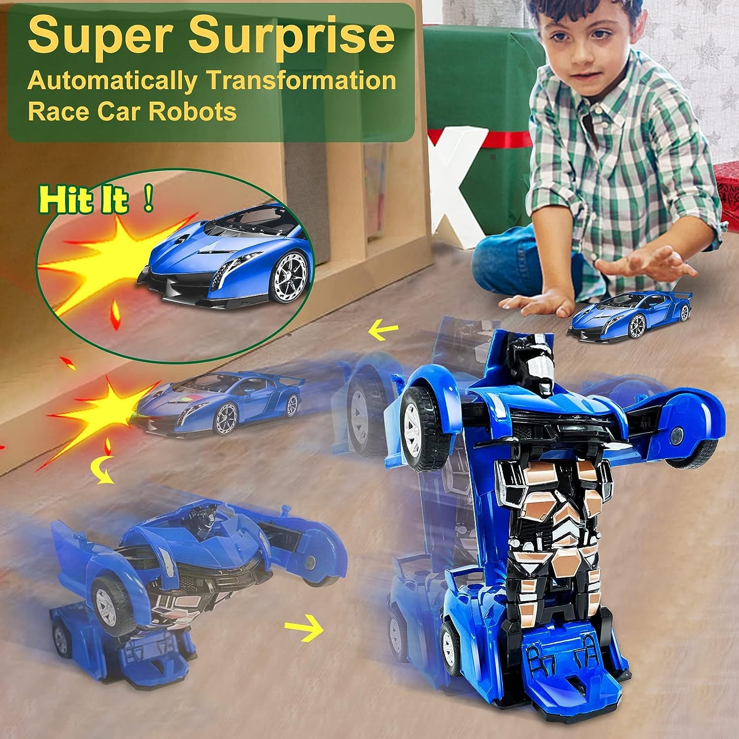 AMENON 24 Pcs Transform Car Robot Toys Christmas Advent Calendar 2025 for Kids Boys, 24 Days Countdown Calendar Large Car Automatic Deformation + 23 Vehicles Xmas Stocking Stuffers Gifts Party Favors - Medaid International