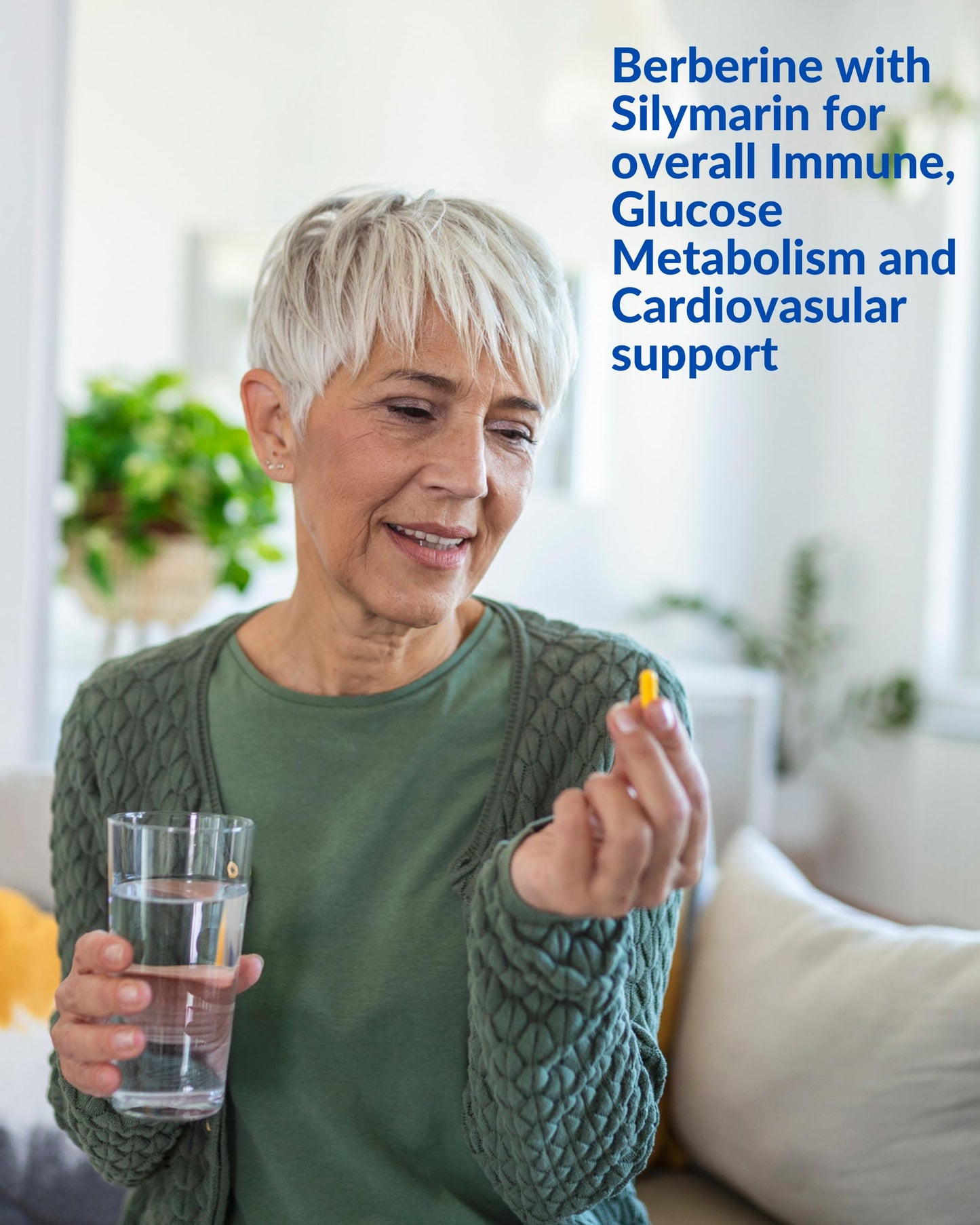 Blue Organix Berberine with Milk Thistle 500mg Formula HCL Complex Supplement with Silymarin for Better Absorption, 90 Vegetarian Capsules, 1 Bottle, Overall Health Support - Medaid International