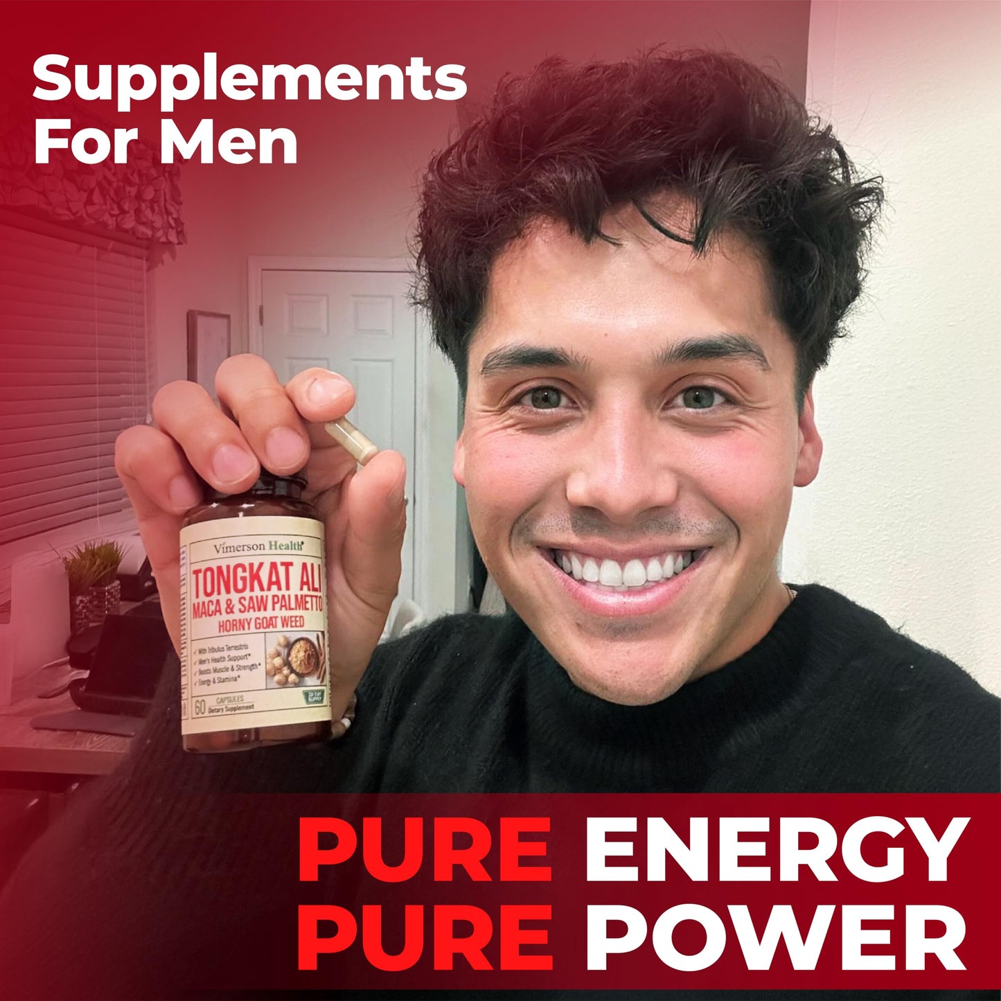 HornyGoatWeed for Men (1000mg per Serving) – Male Enhancing Supplement w/ Maca Root, Tongkat Ali, Saw Palmetto, Panax Ginseng, Tribulus Terrestris & L-Arginine for Energy, Drive & Strength - Medaid International