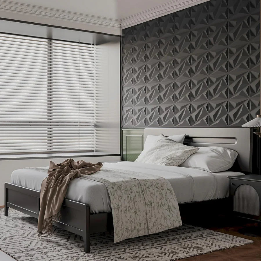 PVC 3D Black Diamond Wall Panels