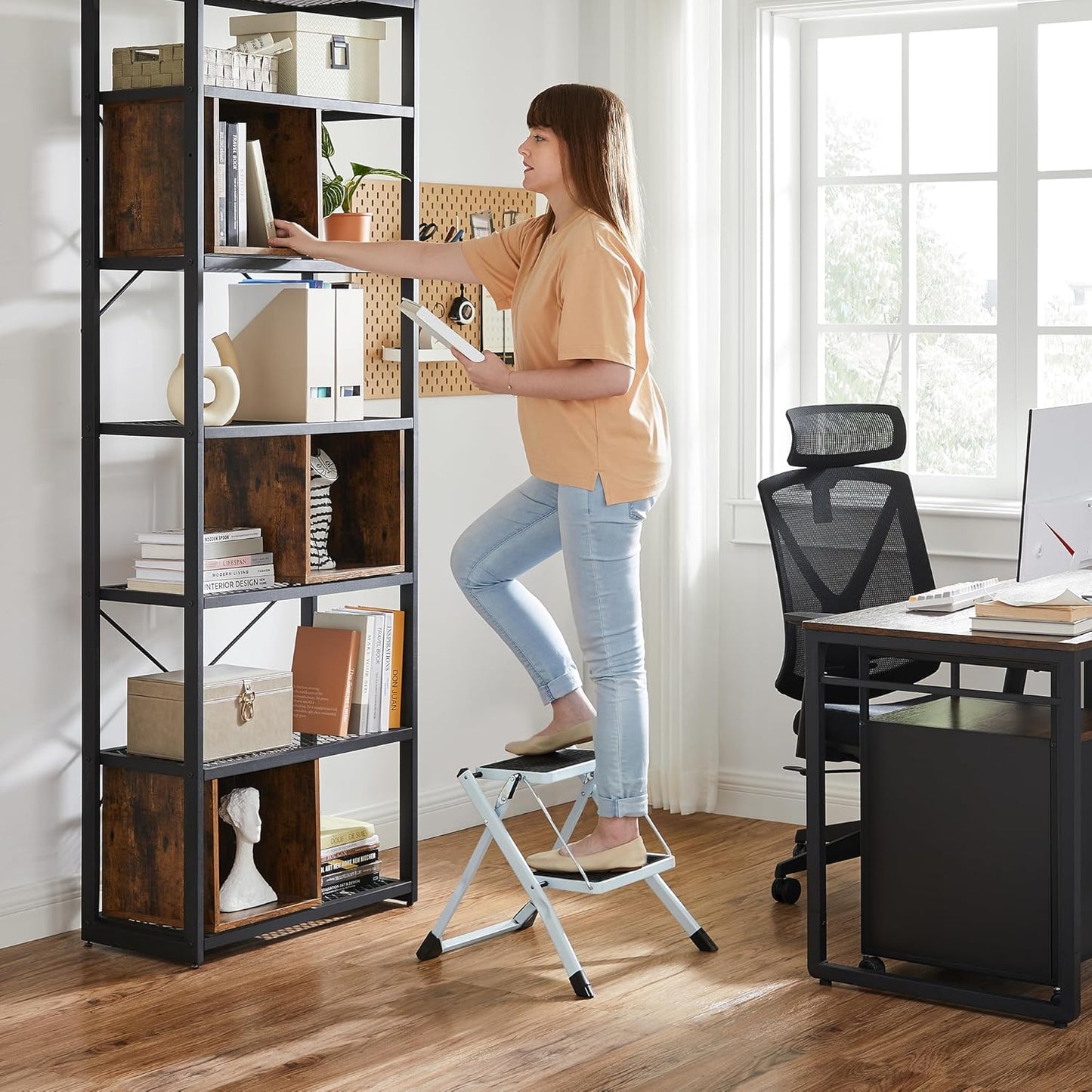 SONGMICS 2 Step Ladder GSL02WT