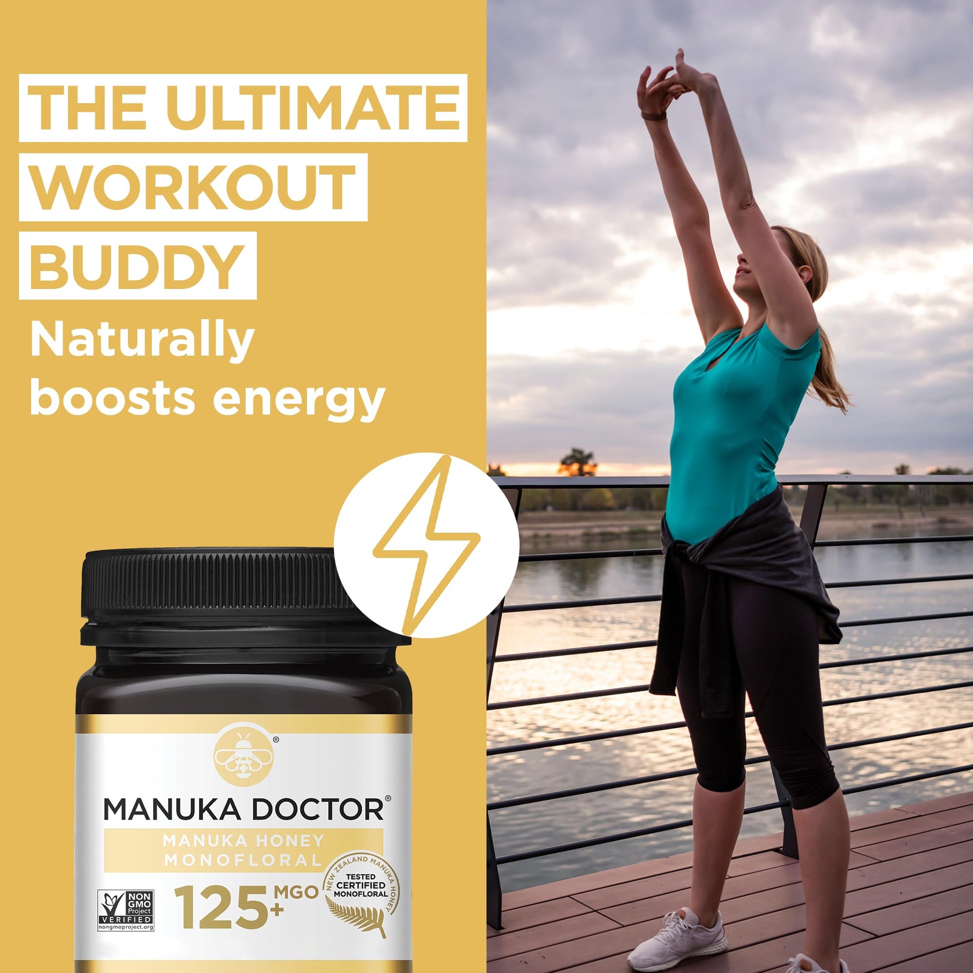 Manuka Doctor - MGO 125+ Manuka Honey Monofloral, 100% Pure New Zealand Honey. Certified. Guaranteed. Raw. Non-GMO (8.75 oz) - Medaid International